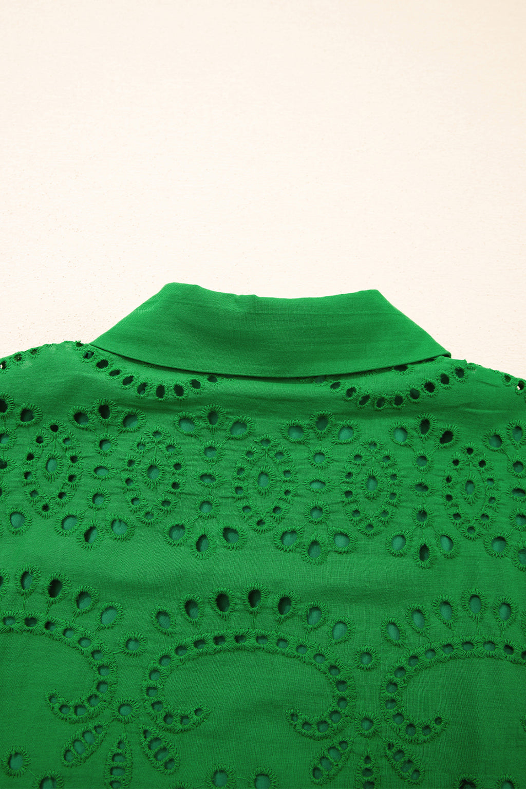 White & Green Eyelet Embroidered Short Sleeve T-Shirt Mini Dress
