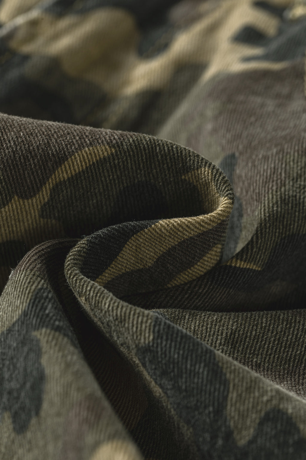 Green Camouflage High Rise Denim Shorts | UK Sizes 4-16