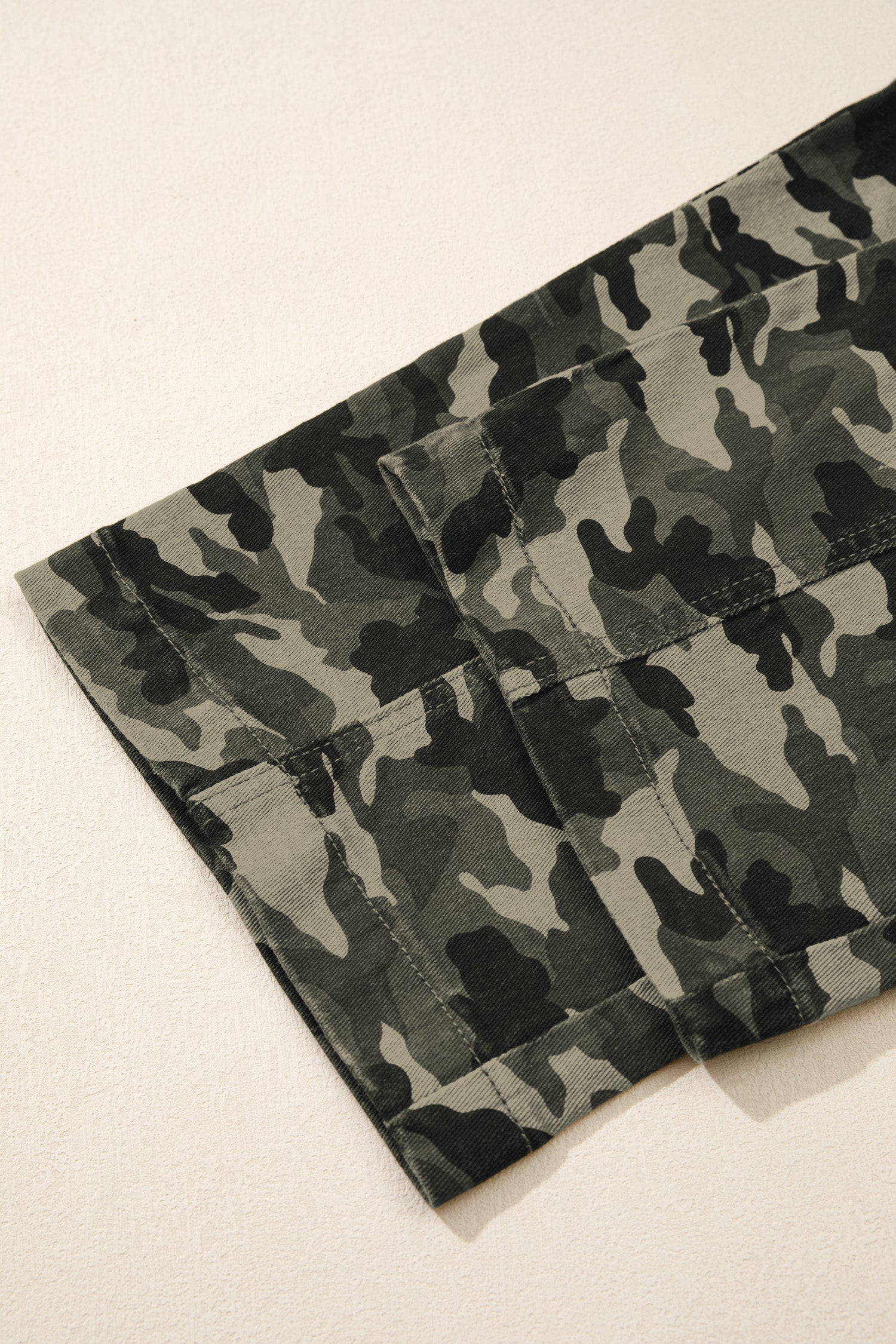 Shop Women's Green Camo Cargo Denim Jeans Multi-Pocket Stretch UK 4-16 at LivelyLooks