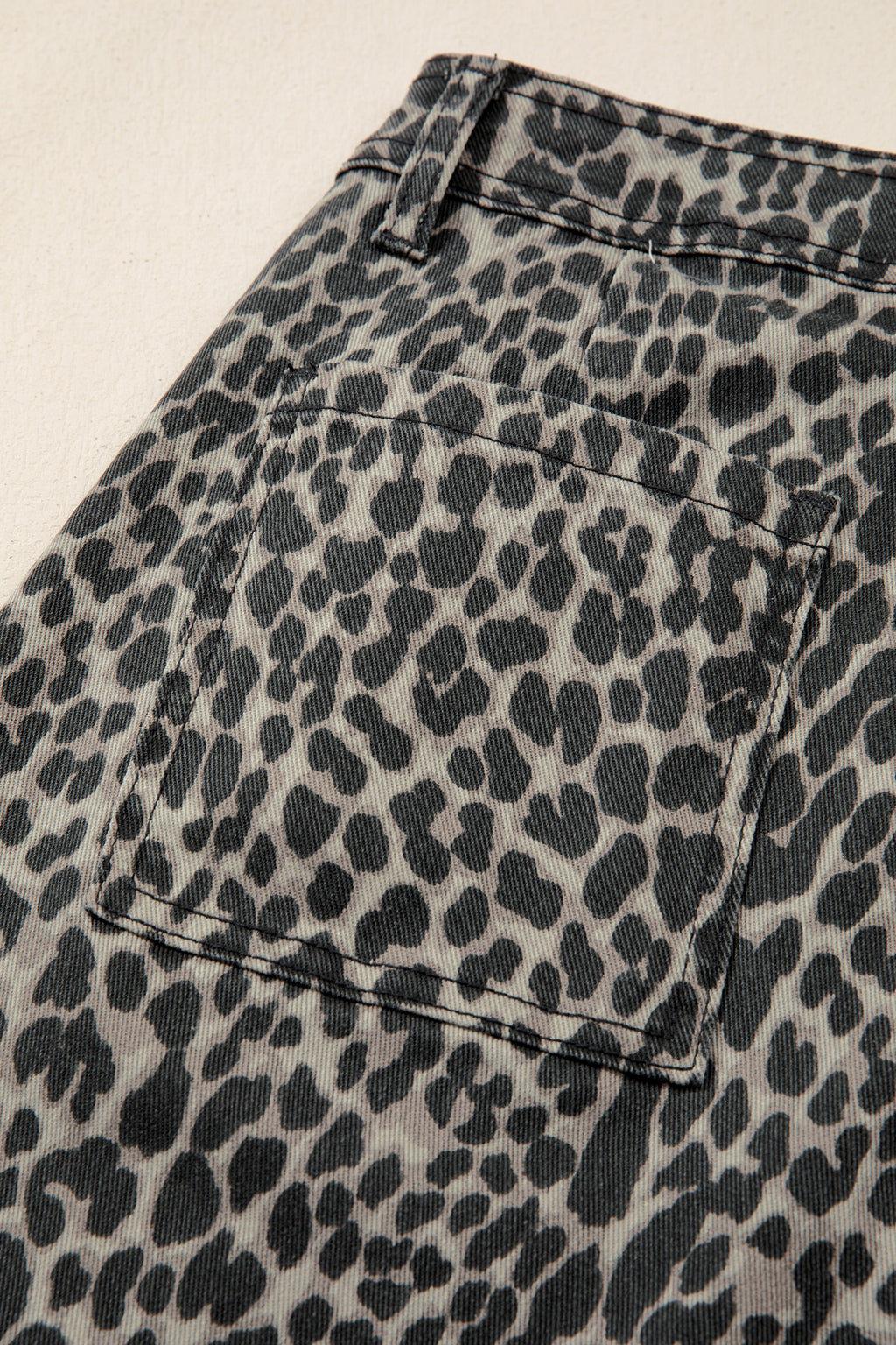 Shop Black Leopard Print High Waist Wide Leg Jeans UK 8-20 at LivelyLooks