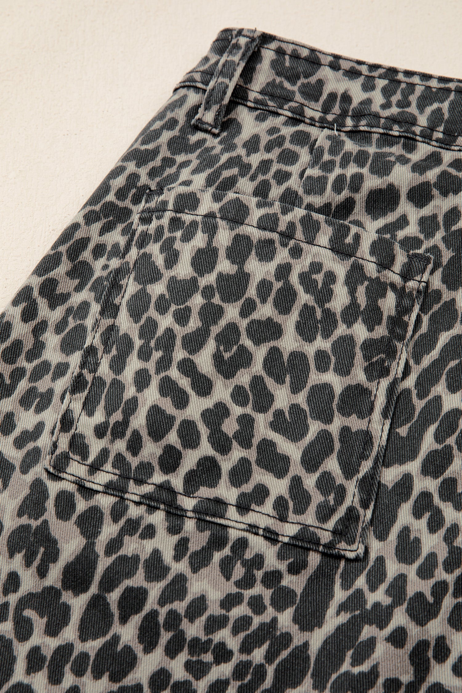 Shop Black Leopard Print High Waist Wide Leg Jeans UK 8-20 at LivelyLooks