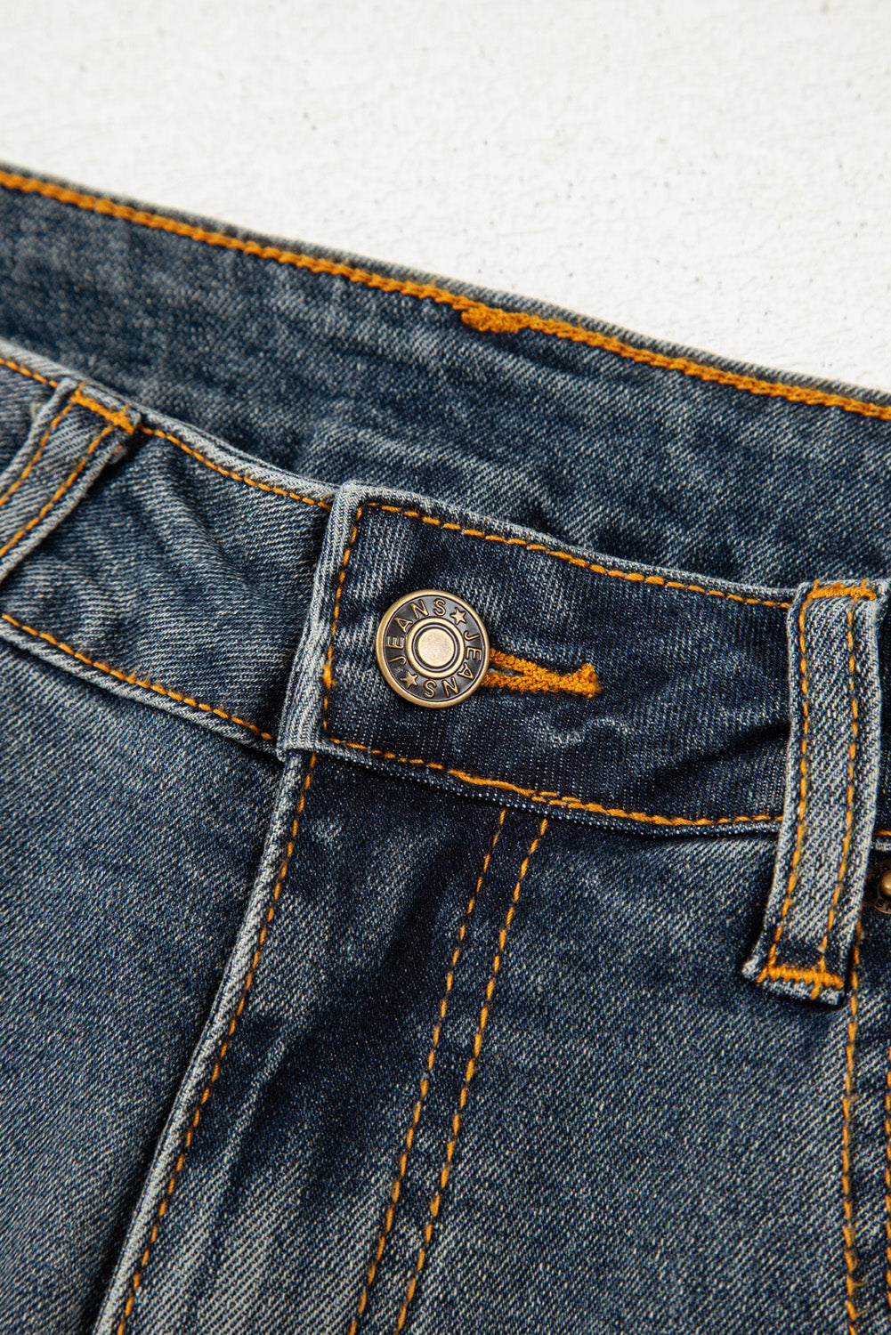 Shop Sail Blue Exposed Stitching Loose Straight High Waist Barrel Jeans at LivelyLooks