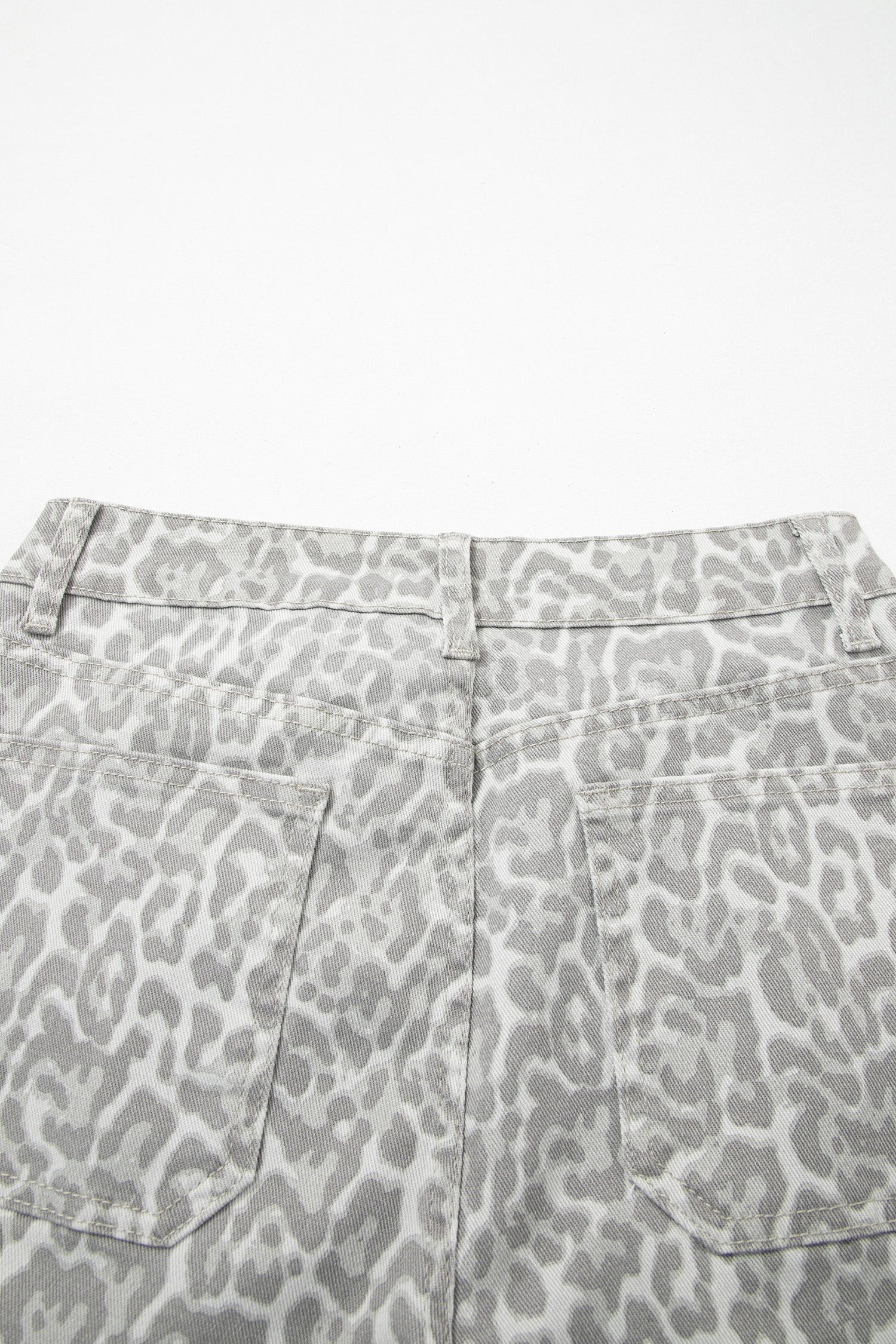 Women's Leopard Print Wide Leg High Waist Jeans | Brown, Grey, Blue & Pink at LivelyLooks