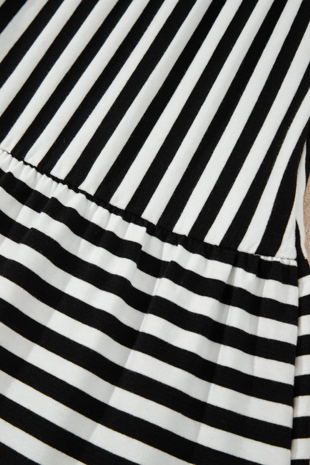 Women's Stripe U-Neck Sleeveless Loose Fit Mini Dress Pink Black Blue S-XL at LivelyLooks