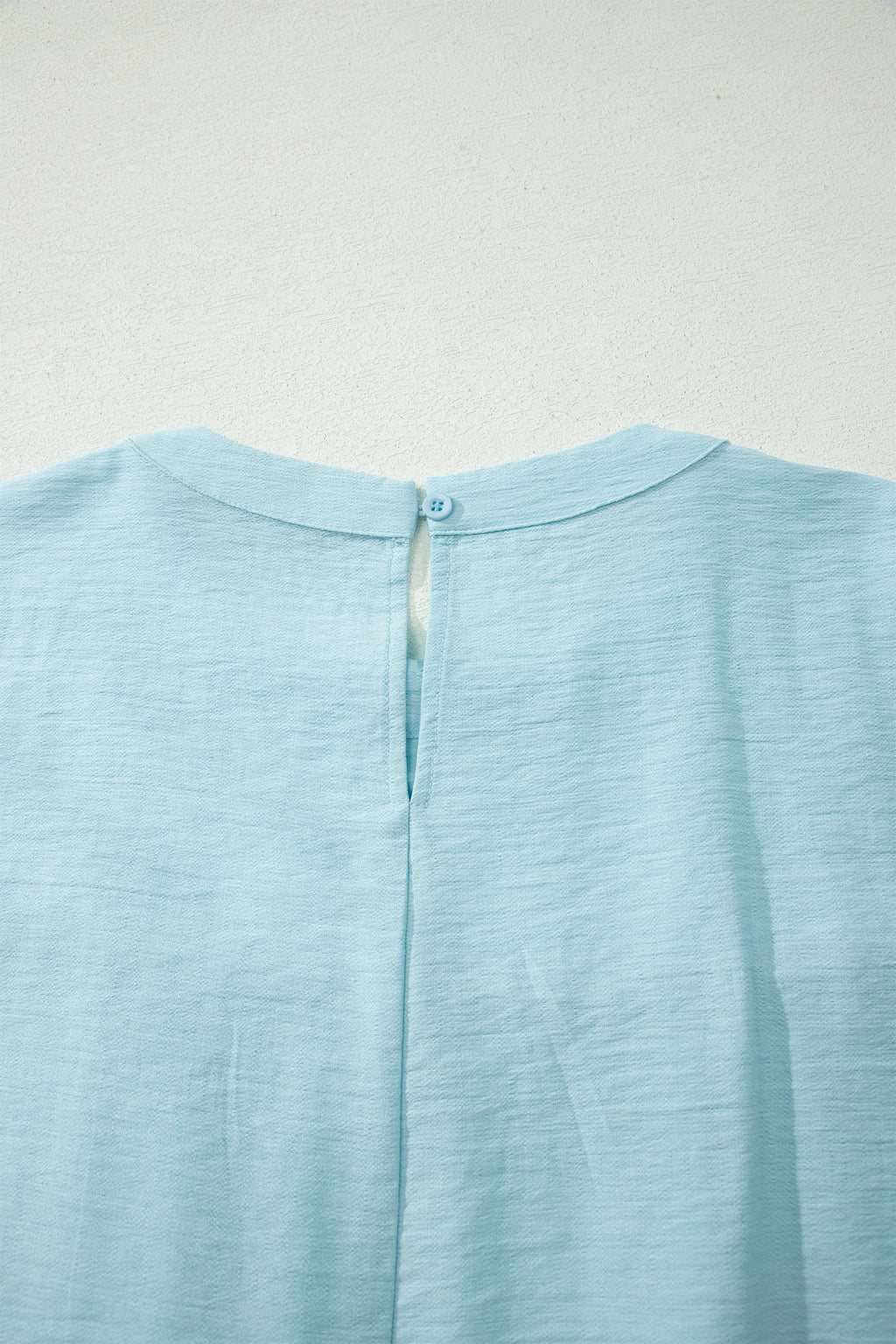 Meadow Mist Green Tie Half Sleeve Pleated Detail Babydoll Blouse