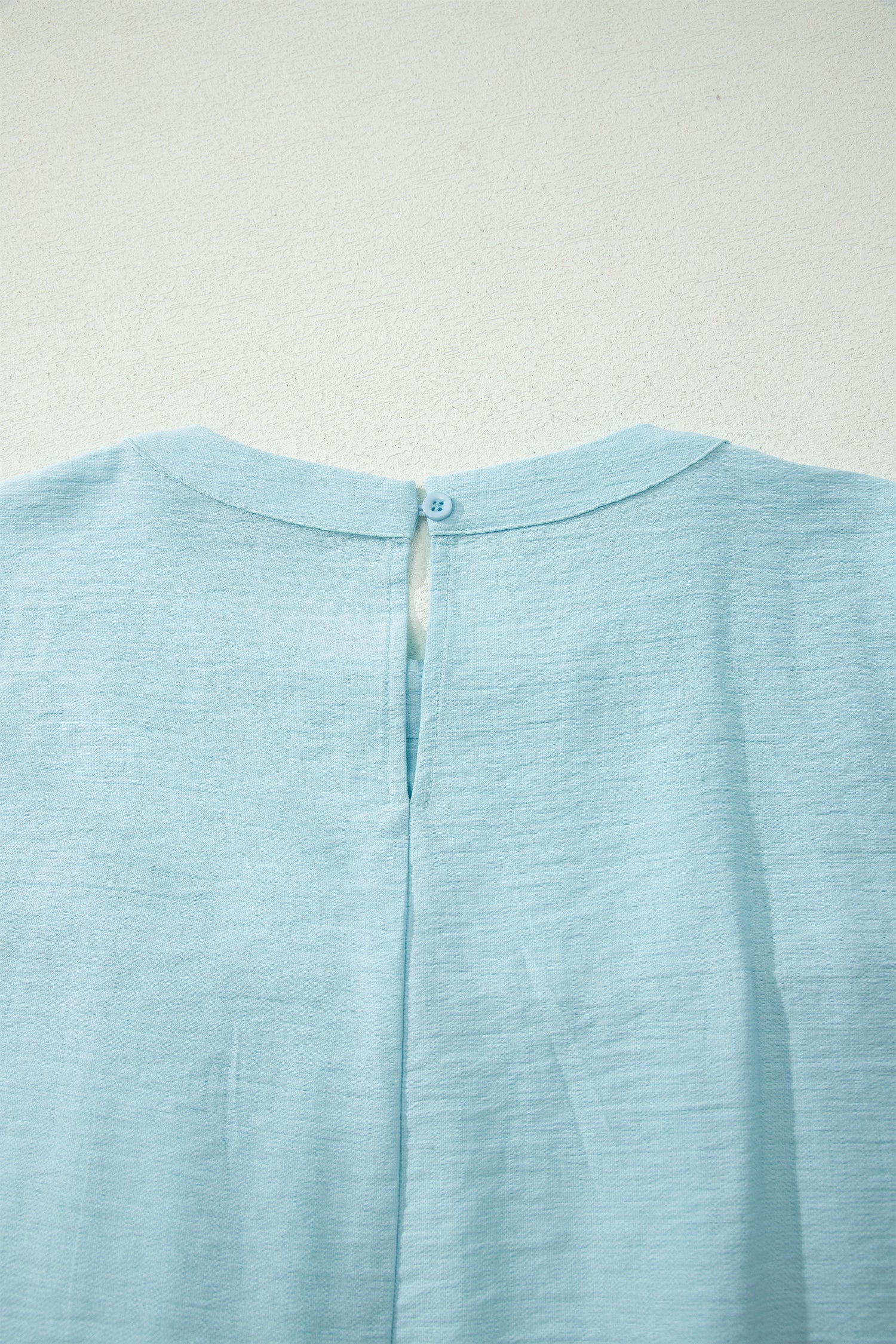 Meadow Mist Green Tie Half Sleeve Pleated Detail Babydoll Blouse