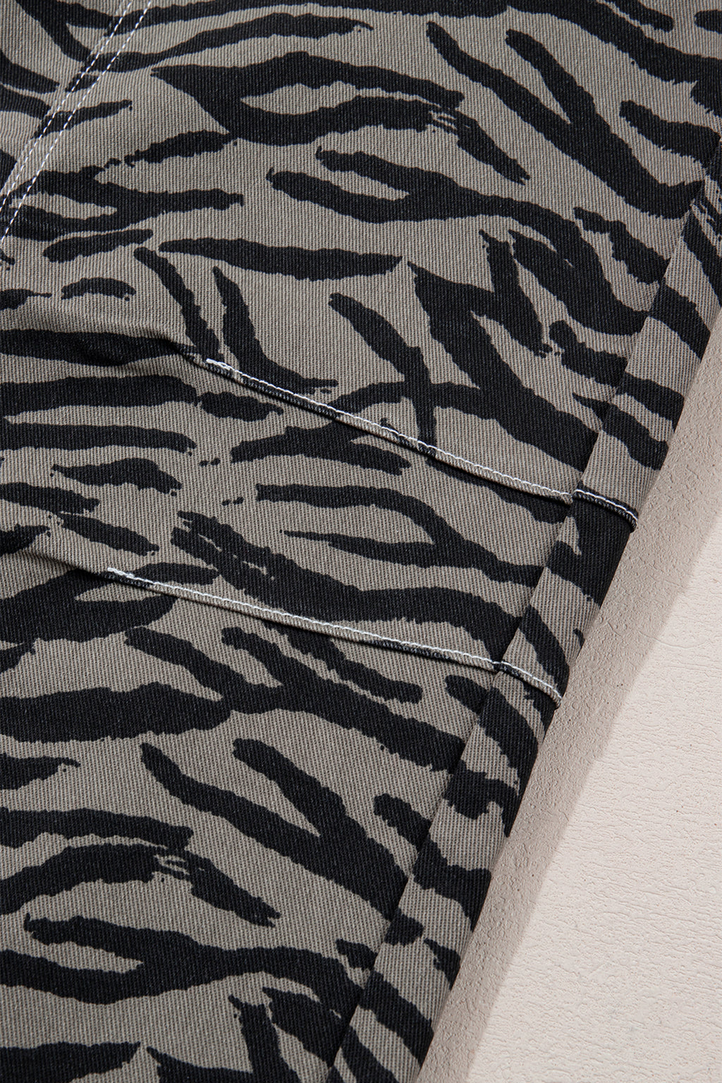 Shop Grey Zebra Print Barrel Leg Jeans Mid-Rise Wide Leg UK 4-16 at LivelyLooks