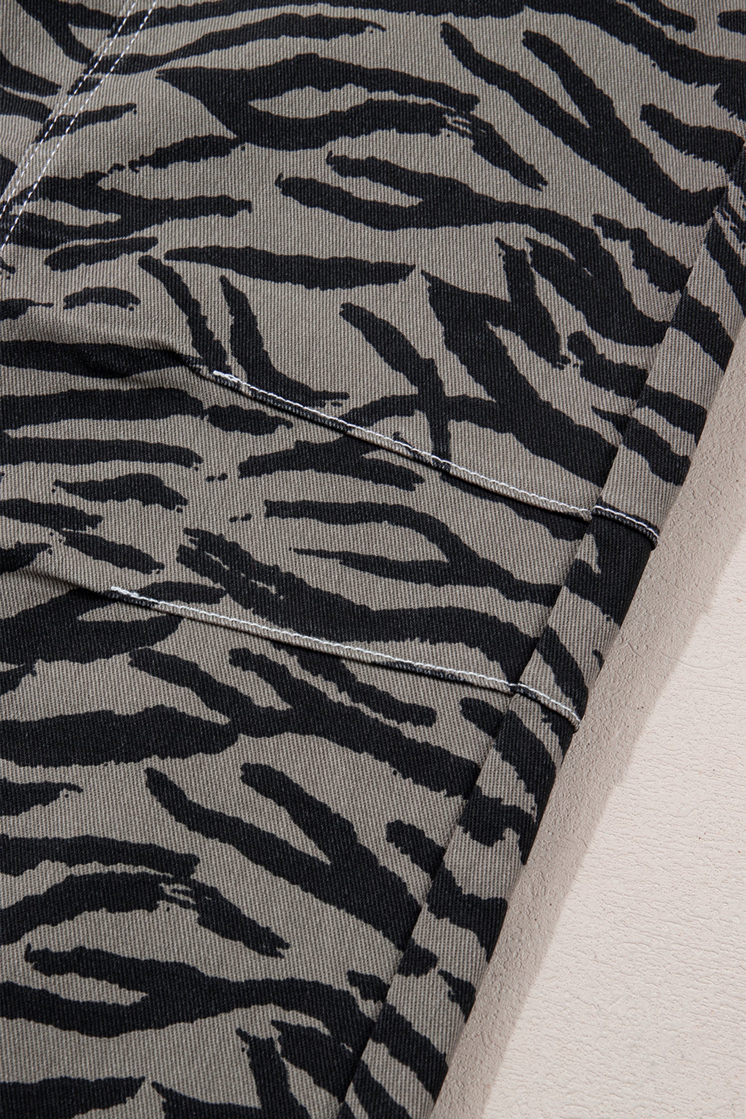 Shop Grey Zebra Print Barrel Leg Jeans Mid-Rise Wide Leg UK 4-16 at LivelyLooks