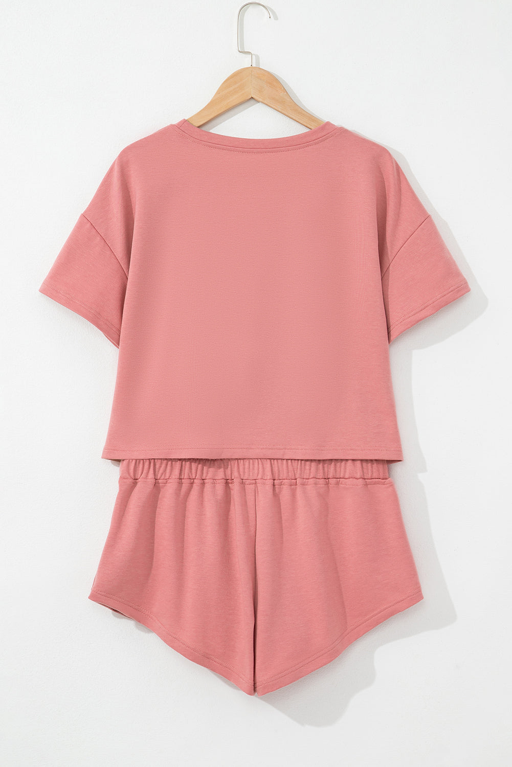 Shop Peach Cropped Tee & Ruffle High Waist Skort Set 2pcs S-XL at LivelyLooks
