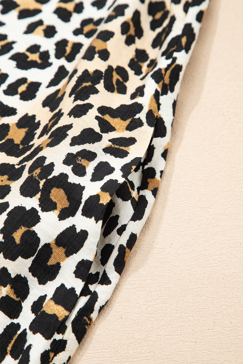Women's Multicolour Half Buttons Short Sleeve Loose Leopard Mini Dress with Pockets at LivelyLooks