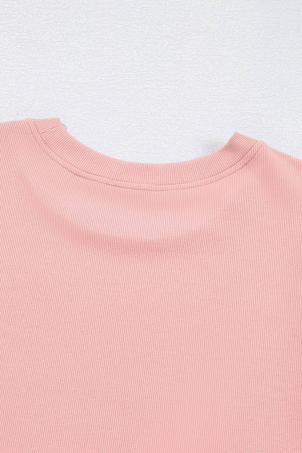 Ribbed Pearl Beaded Puff Sleeve Top