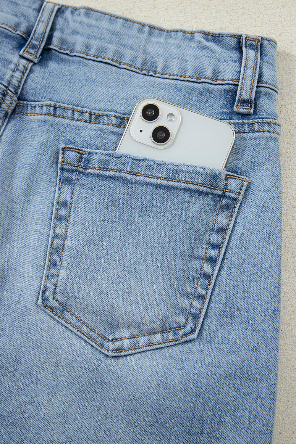 Shop Myosotis Slit Leg High Rise Drawstring Casual Jeans at LivelyLooks