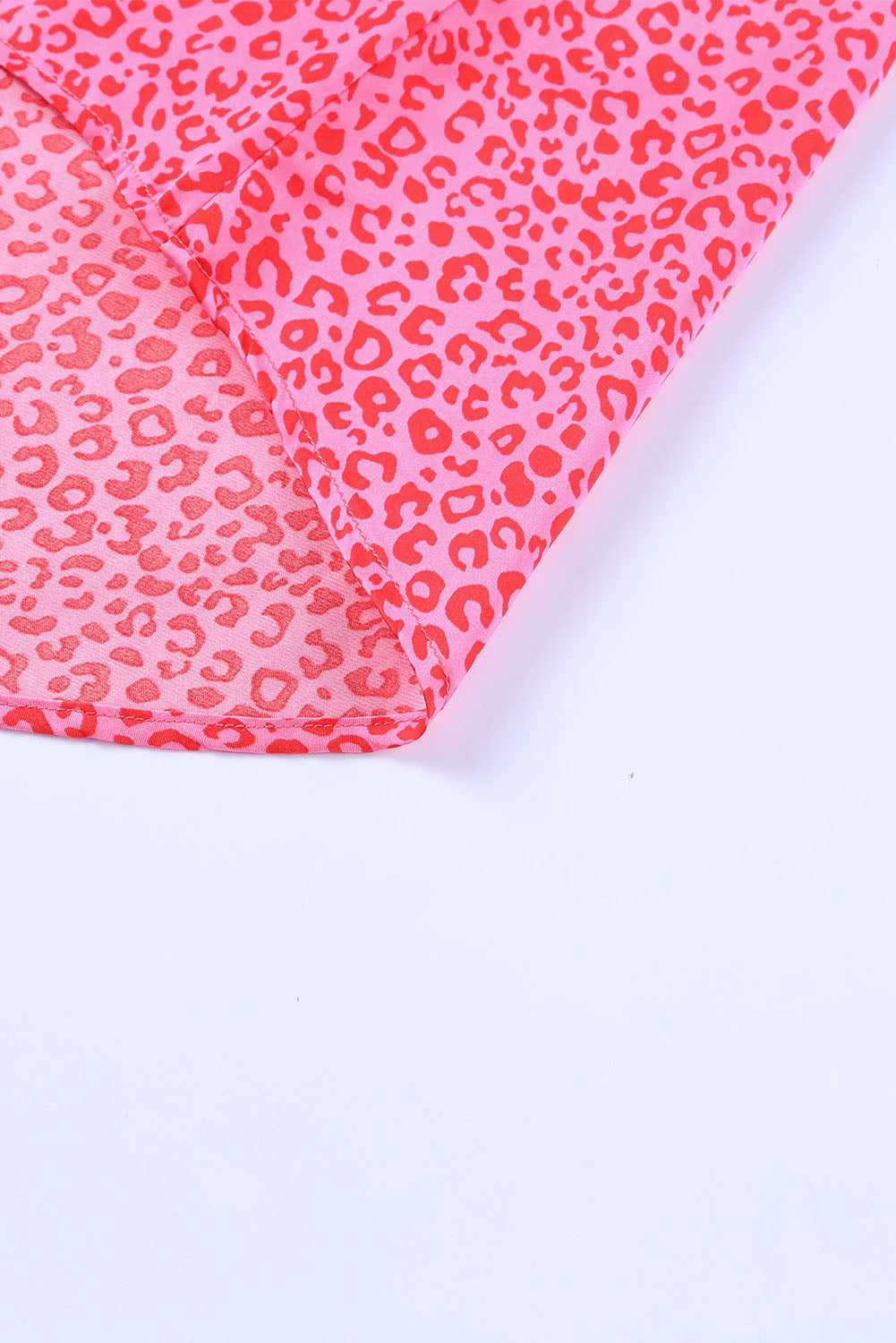 Shop Women's Leopard Print Oversized V-Neck Half Sleeve Top Blouse Pink Rose at LivelyLooks