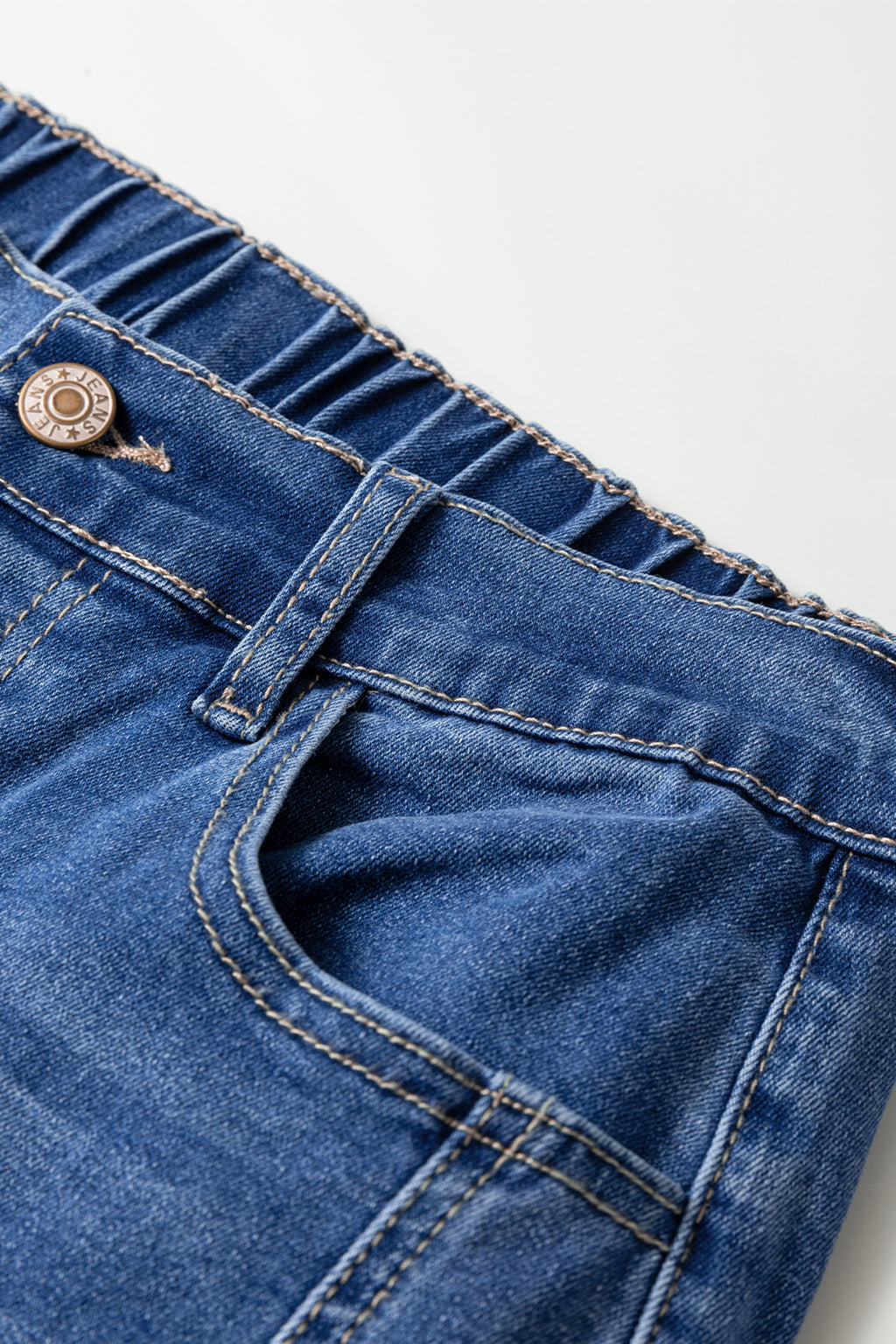 Shop Blue 4-Button Front Tapered Casual Loose Fit Jeans UK 8-20 at LivelyLooks