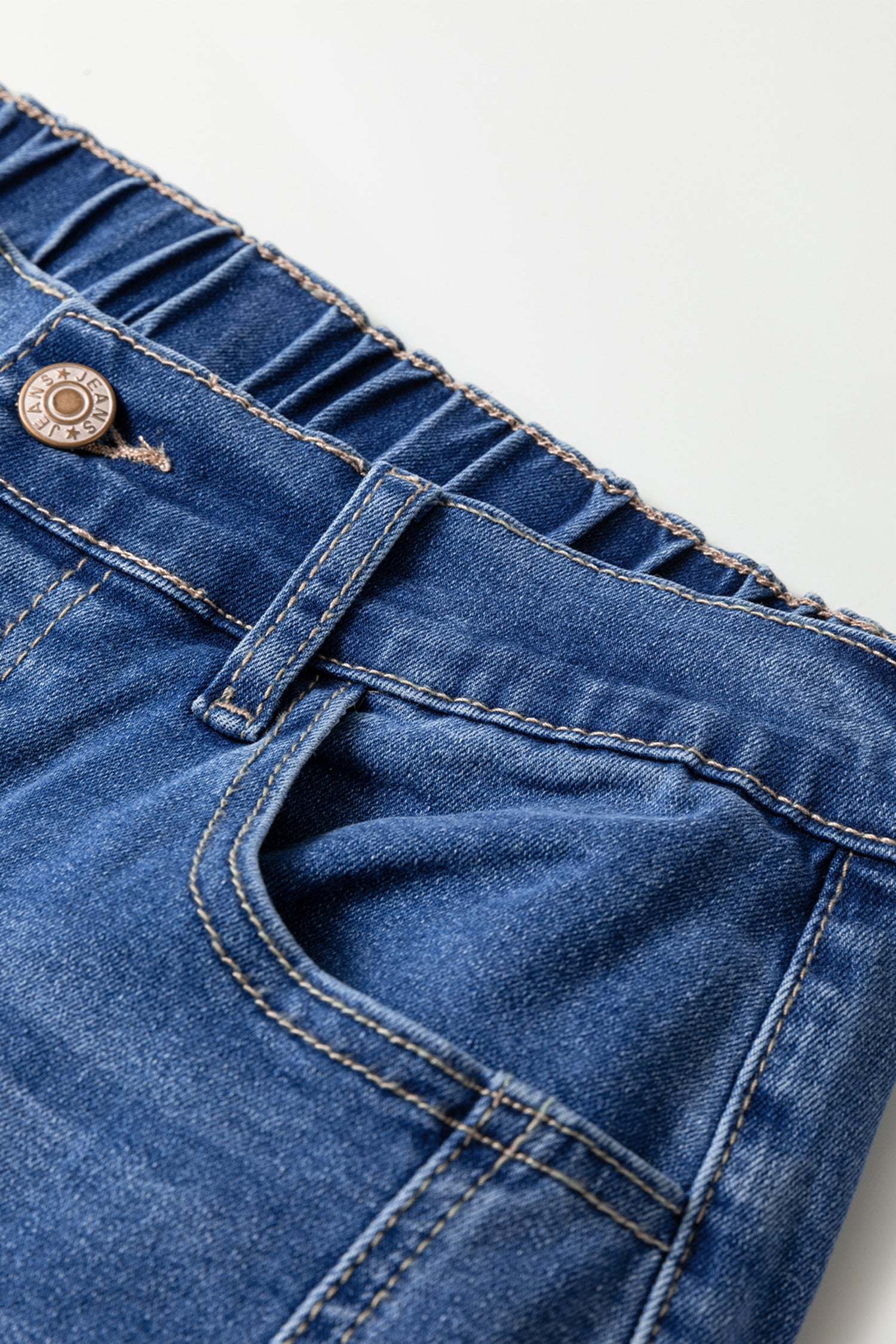 Shop Blue 4-Button Front Tapered Casual Loose Fit Jeans UK 8-20 at LivelyLooks