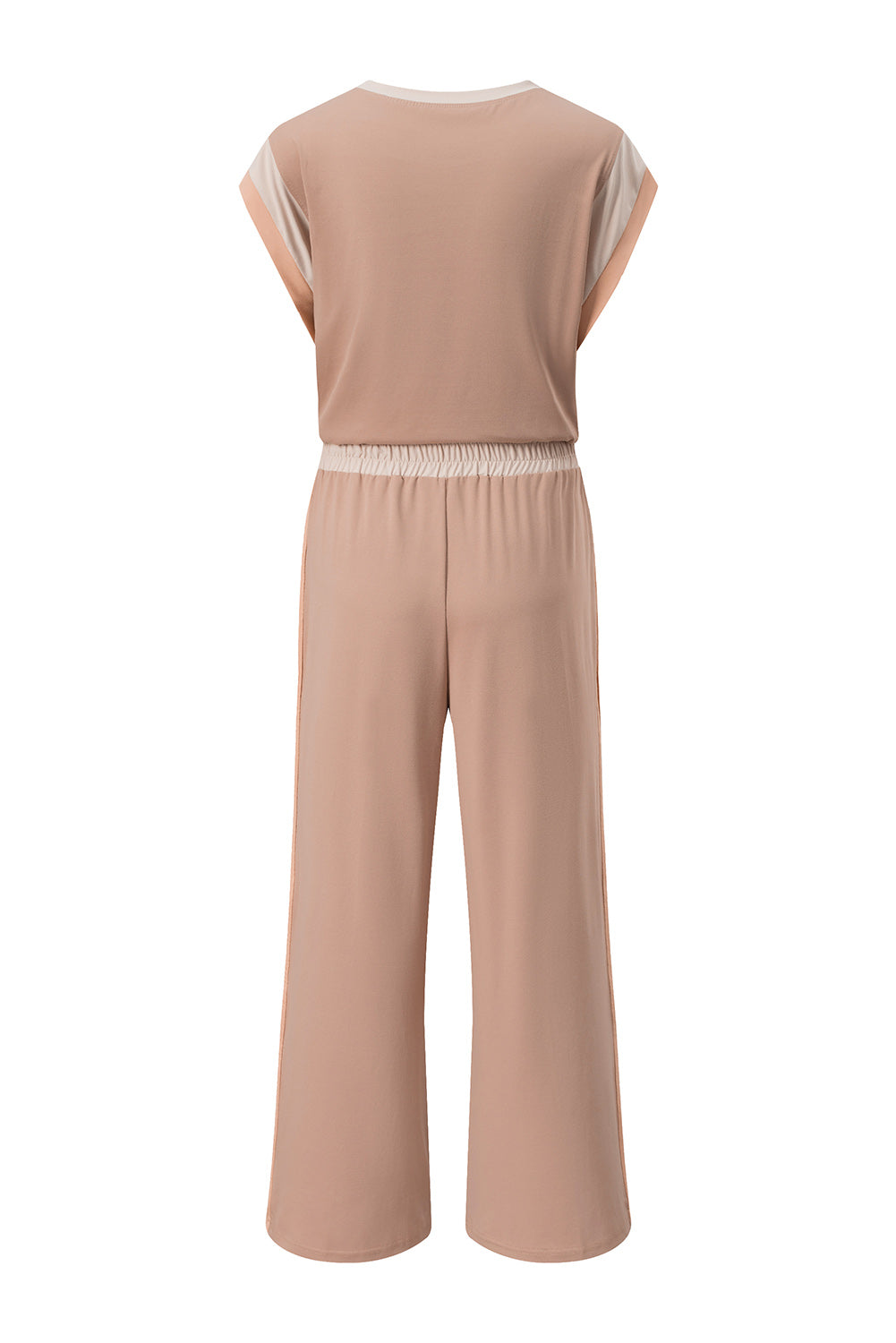 Colour Block Cap Sleeve Tee & Crop Wide Leg Trousers Set | 8 Colours