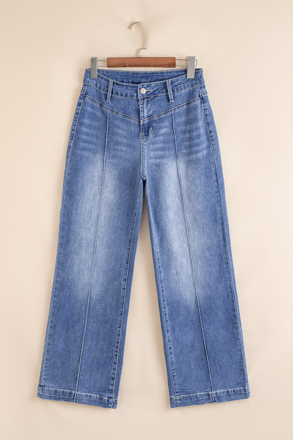 Women's Women's High Rise Straight Leg Jeans Tailored Seam Detail Loose Fit Sizes 4-16 at LivelyLooks