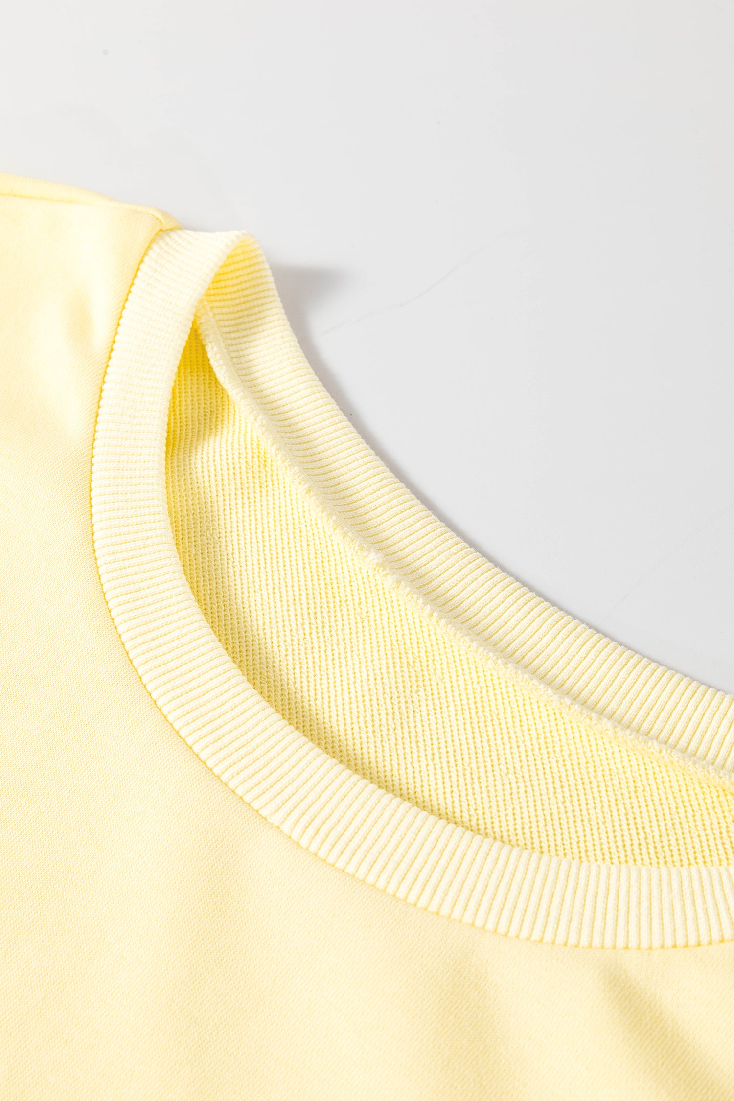 Yellow Cream Eyelet Embroidered Lace Sleeve Loose T-Shirt Dress