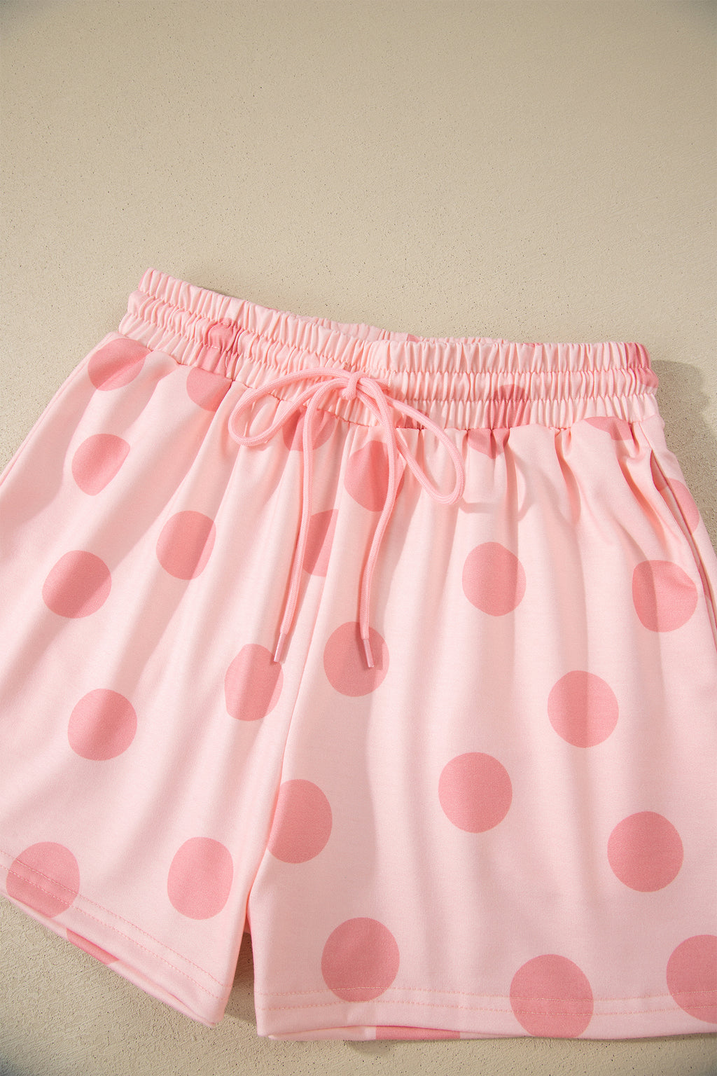 Polka Dot Print Tee & Shorts Co-ord Set | Pink, Black & Sky Blue