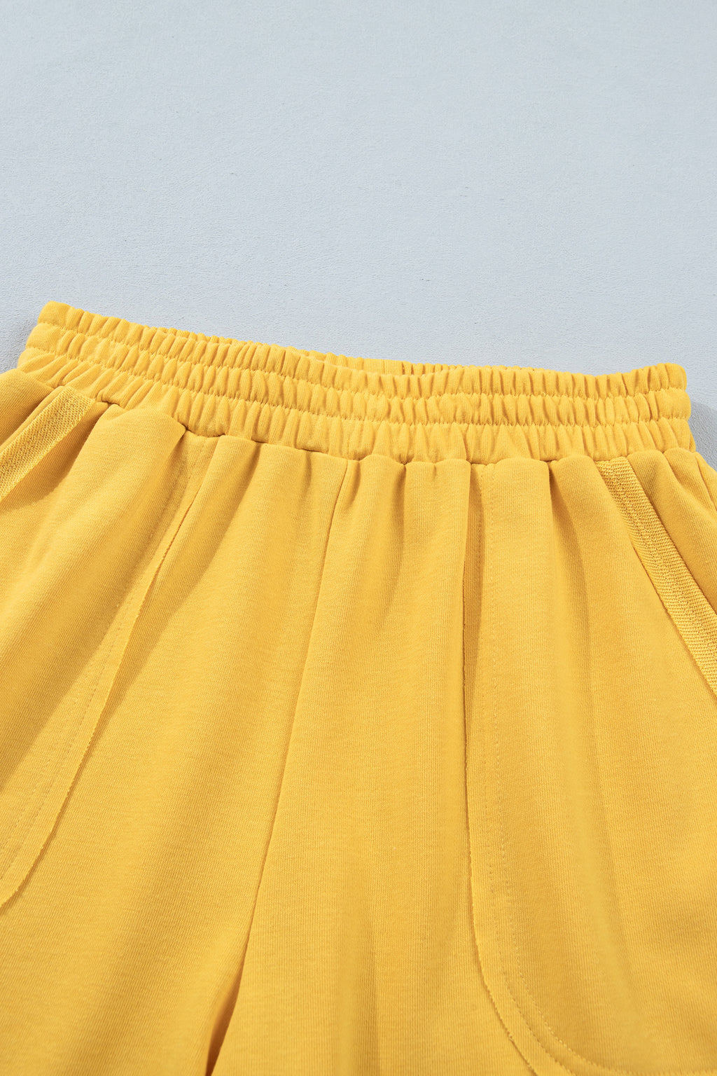 Women's Yellow & Blue Loose Polo Tee & Elastic Waist Shorts Co-ord Set | S-XL at LivelyLooks