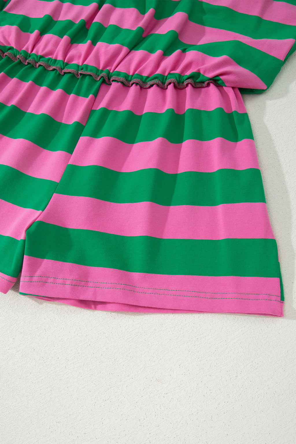 Striped Dolman Tee & Drawstring Skort Set – Pink, Rose & Yellow