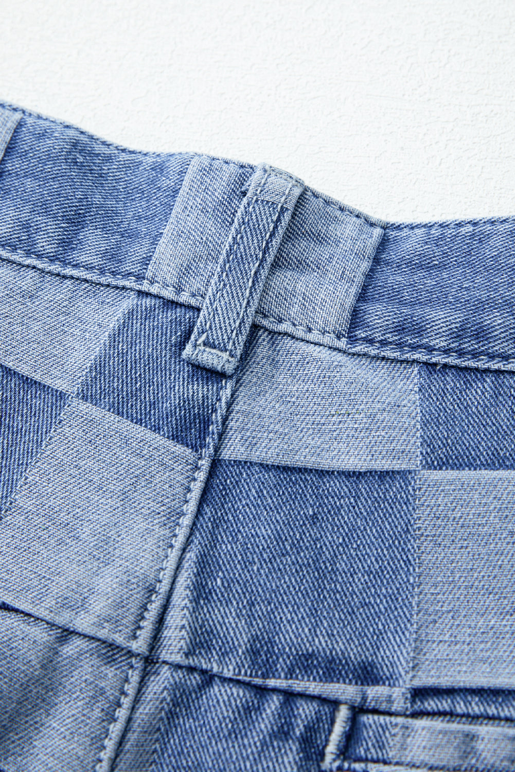 Shop Checkered Denim Wide Leg Jeans UK 8-20 at LivelyLooks