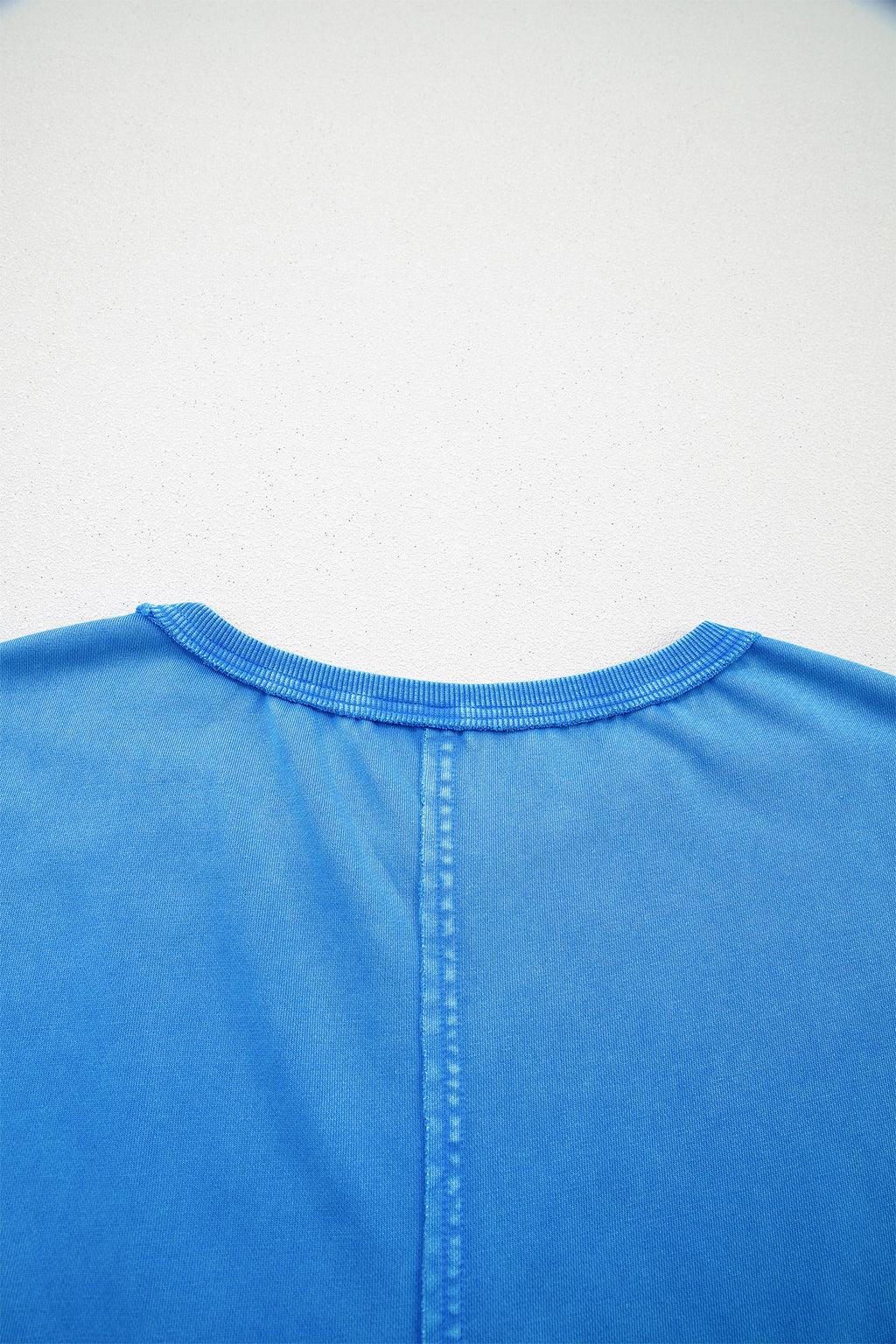 Blue Mineral Wash Star Mesh Patchwork Oversized Tee