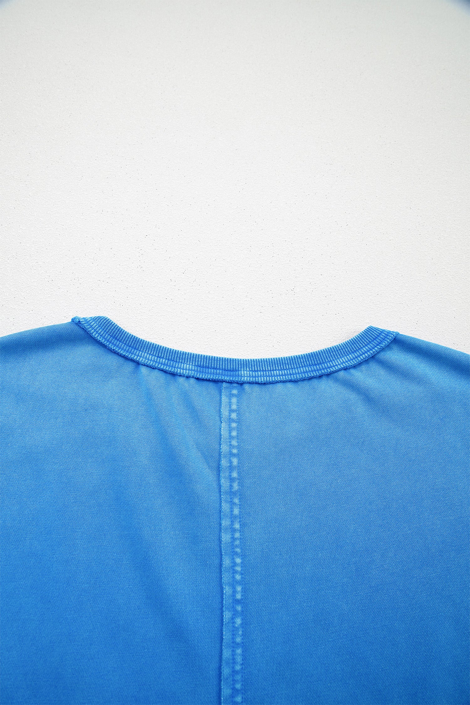 Blue Mineral Wash Star Mesh Patchwork Oversized Tee