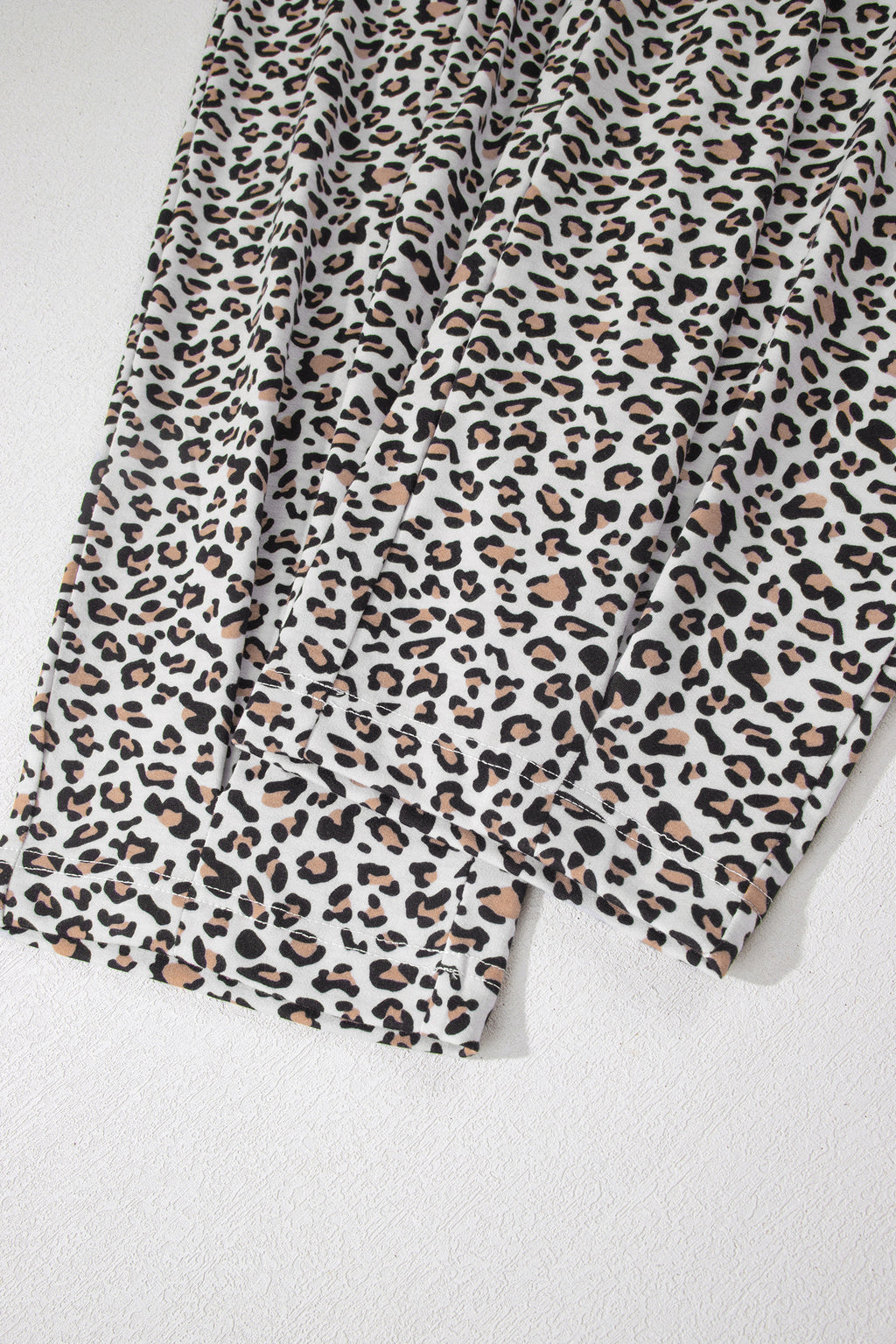 Leopard High-Low Loose Tee & Ankle Length Pants Set | Brown & White | UK 8–22