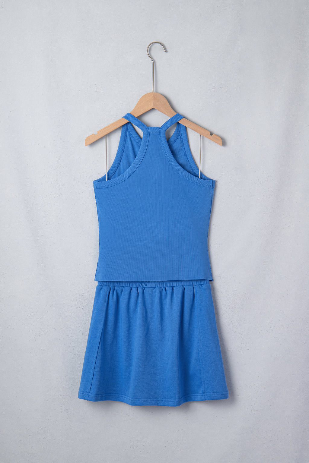 Shop Women's Slim Cropped Tank Top & Mini Skort Co-ord Set Summer Outfit Green at LivelyLooks