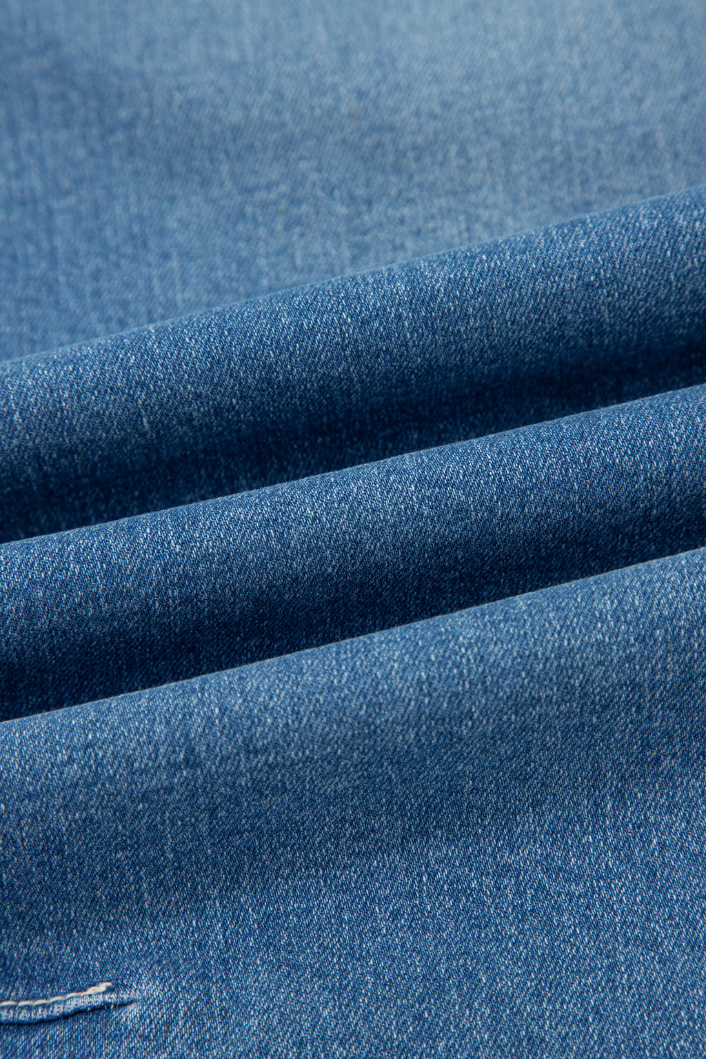 Women's Blue Medium Wash Cuffed Barrel Leg Jeans Mid-Rise Denim UK 4-16 at LivelyLooks