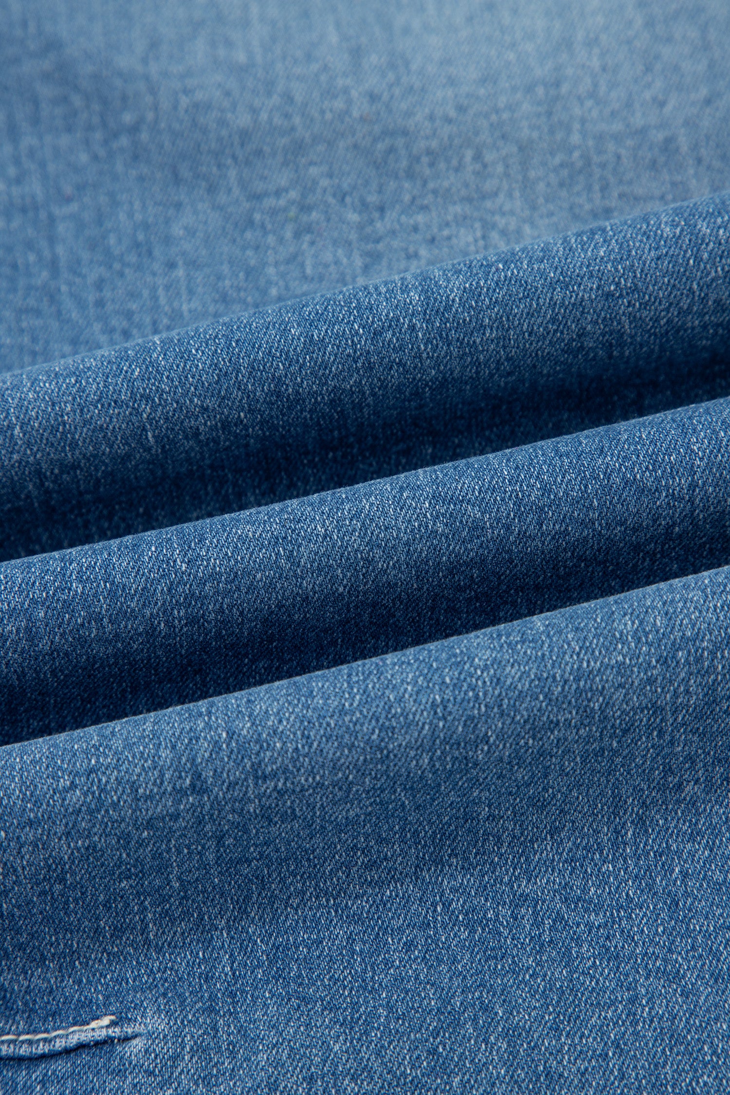 Women's Blue Medium Wash Cuffed Barrel Leg Jeans Mid-Rise Denim UK 4-16 at LivelyLooks