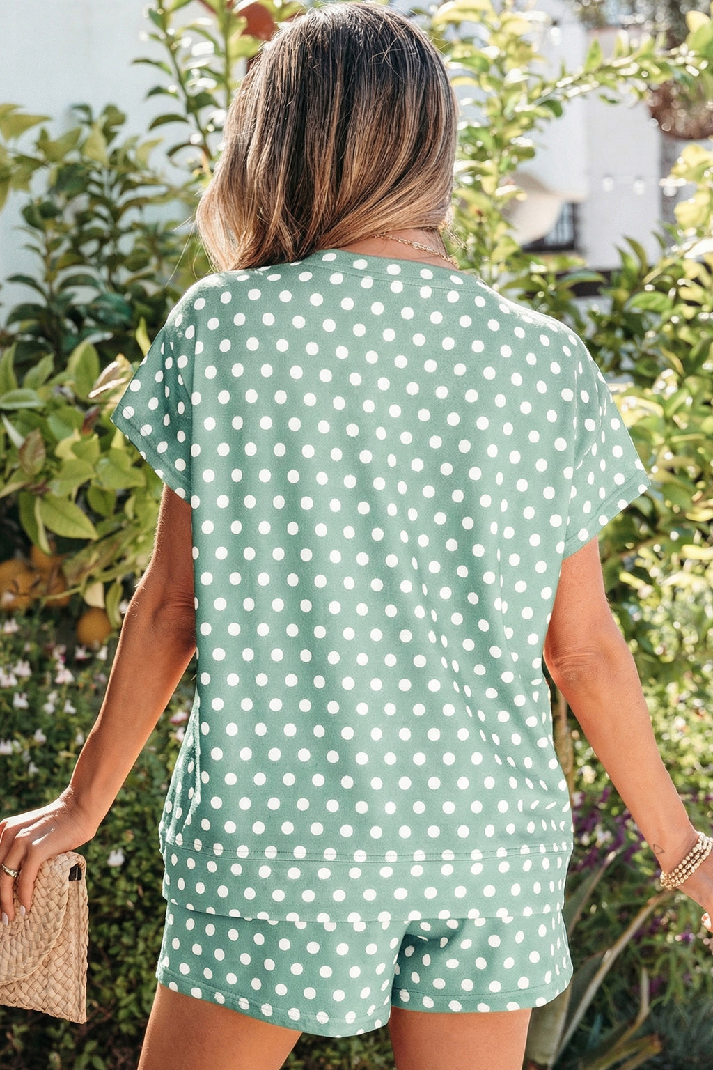 LivelyLooks Polka Dot Print Short Sleeve Top & Shorts Co-ord Set S-2XL women's fashion
