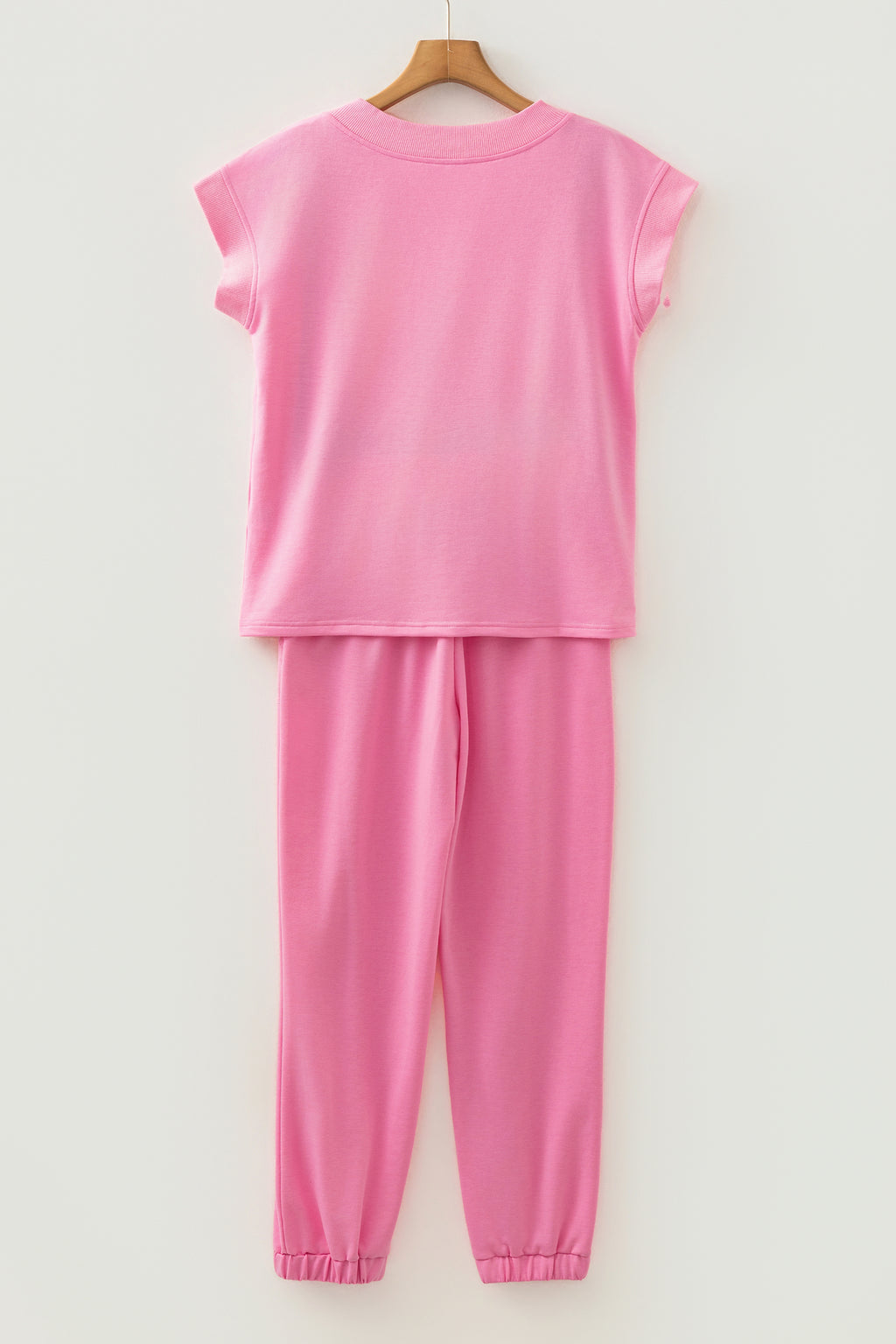 V-Neck Tee & Drawstring Pant Set | Apricot Pink, Mint Green, Bonbon & Beau Blue