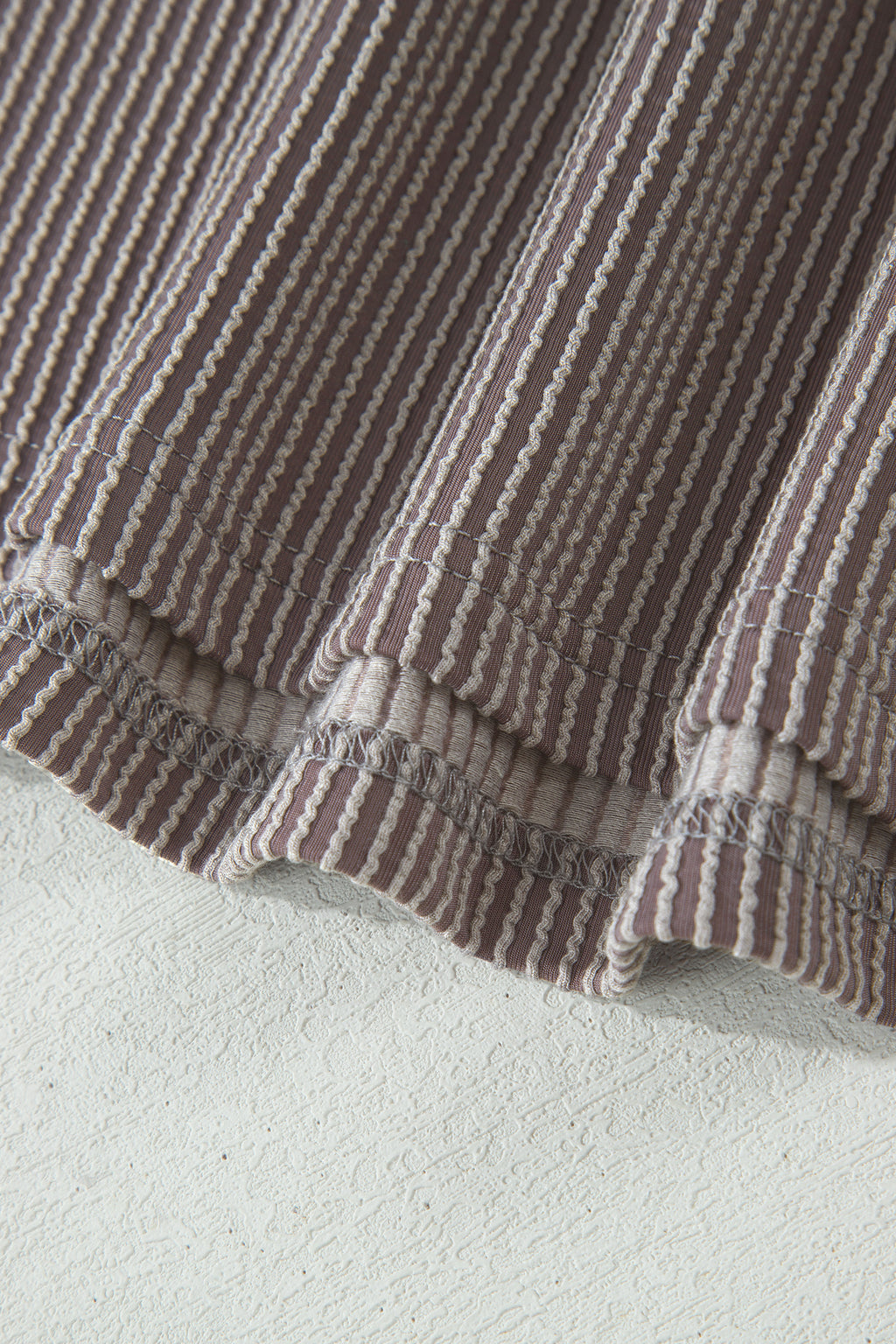 Ribbed Twist Short Set with Leopard Trim | Sky Blue, Light Grey & Sachet Pink