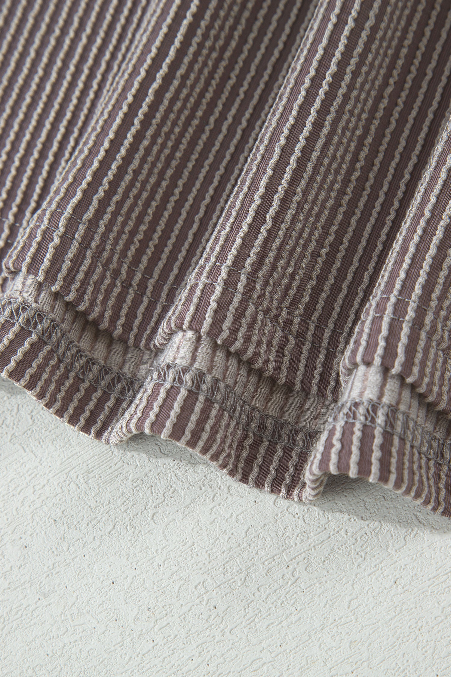 Ribbed Twist Short Set with Leopard Trim | Sky Blue, Light Grey & Sachet Pink