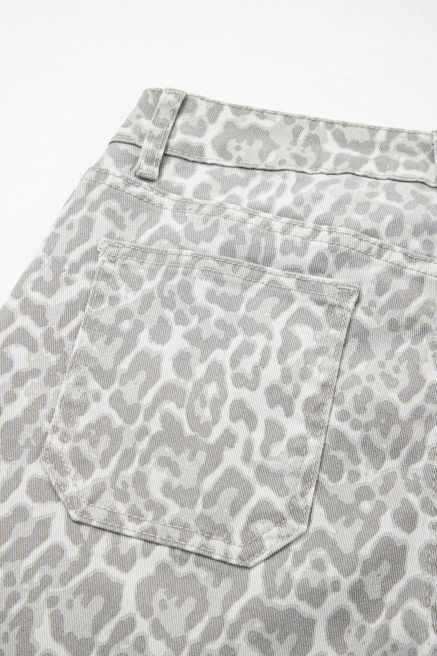Women's Leopard Print Wide Leg High Waist Jeans | Brown, Grey, Blue & Pink at LivelyLooks