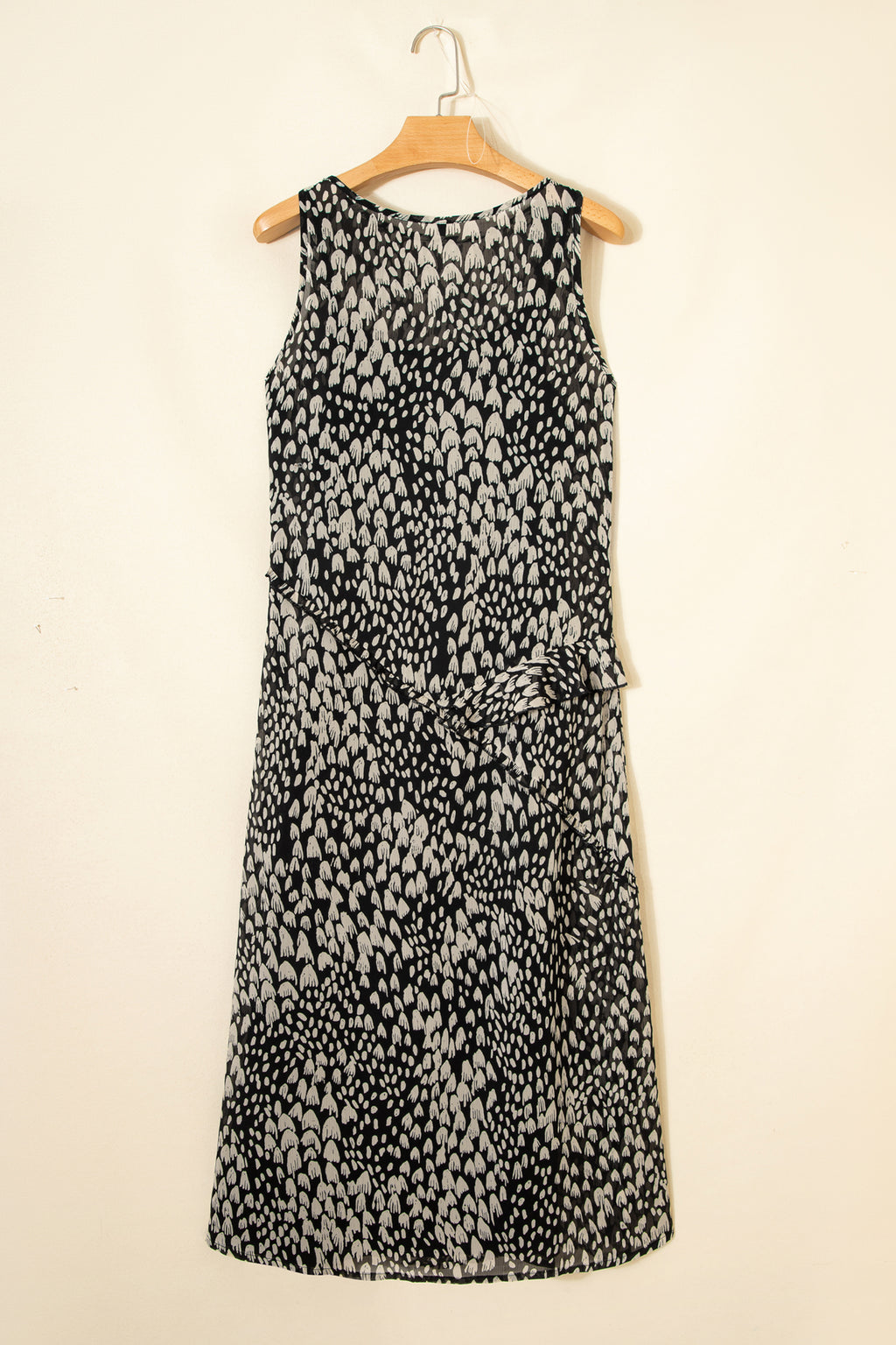 Black Printed Sleeveless Maxi Dress S-XL