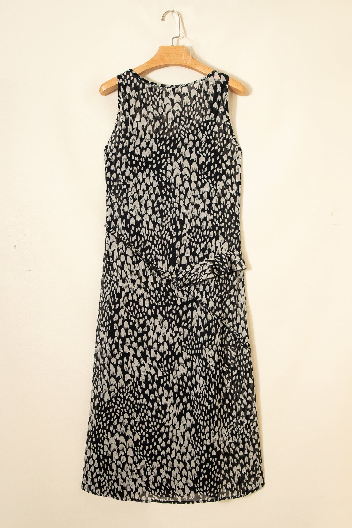 Black Printed Sleeveless Maxi Dress S-XL