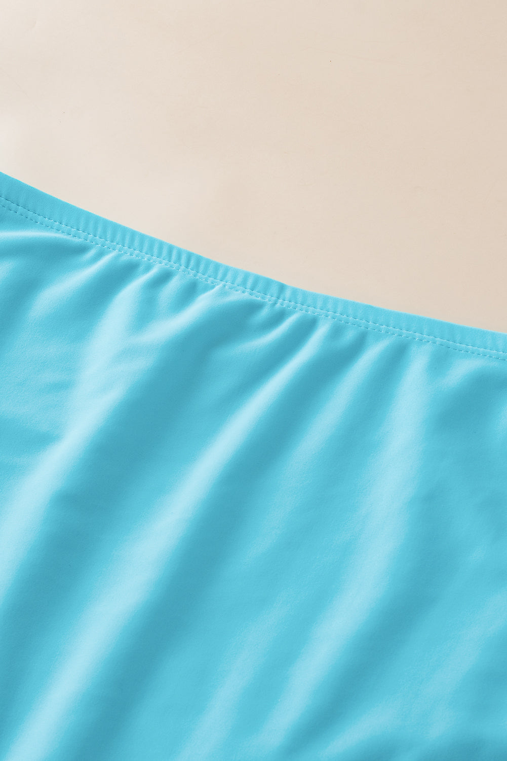 LivelyLooks Turquoise Striped Mesh Knotted Hem Tankini Swimsuit S-2XL women's fashion