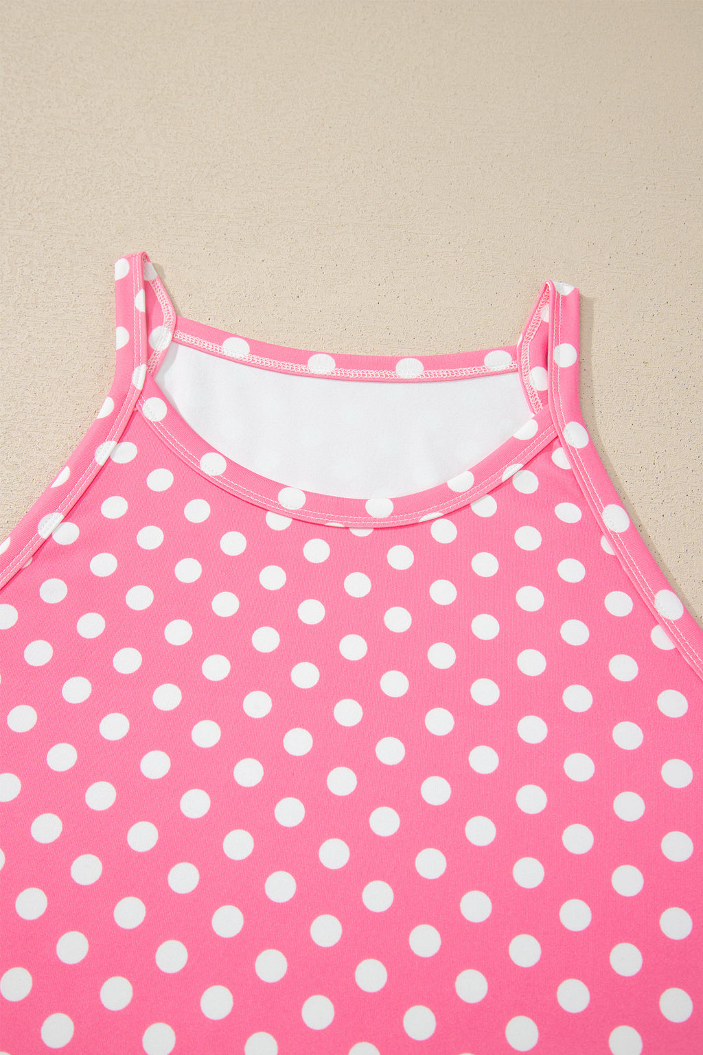 Polka Dot Halter Tank & Wide Leg Pants 2-Piece Set Blue & Pink