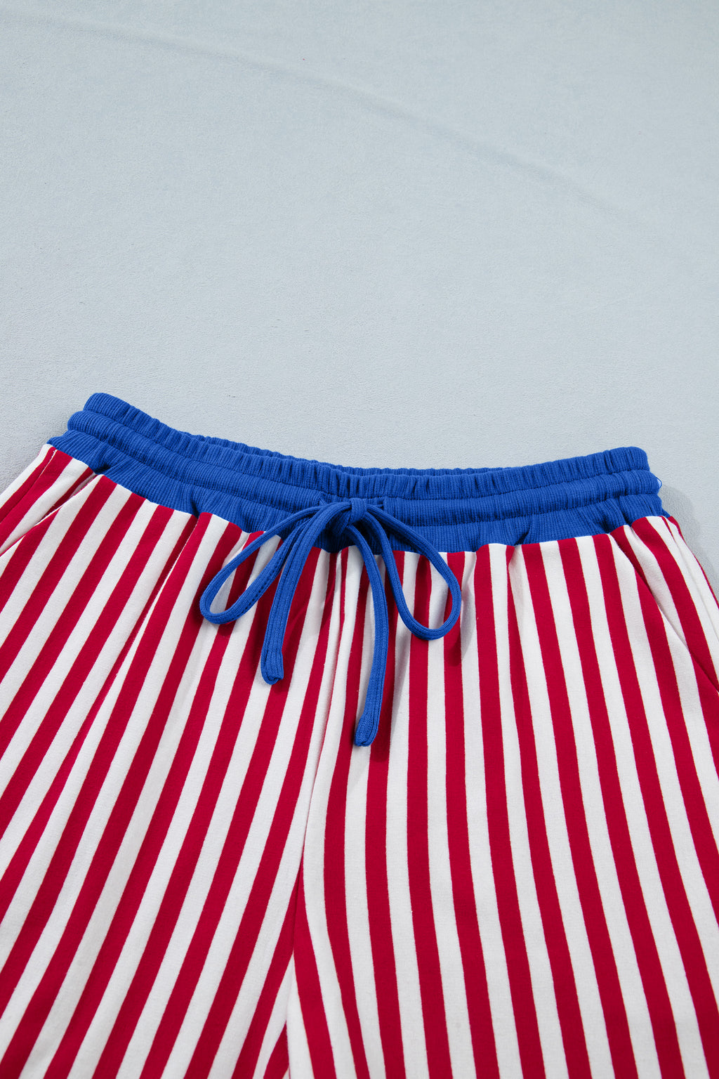 LivelyLooks Women's Stripe V-Neck Tee & Drawstring Shorts Set Contrast Trim S-XL women's fashion