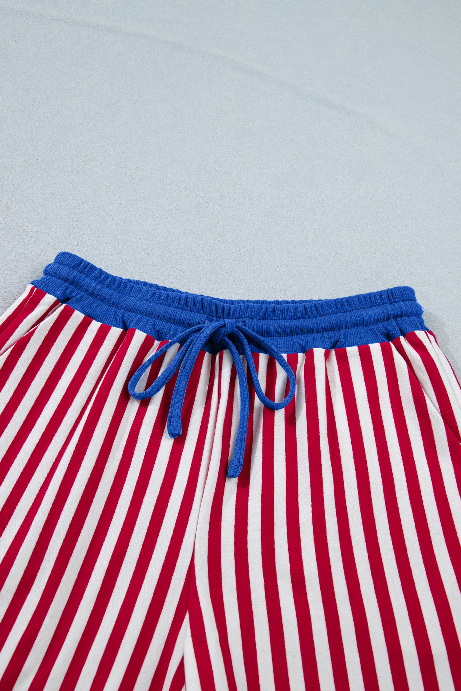 LivelyLooks Women's Stripe V-Neck Tee & Drawstring Shorts Set Contrast Trim S-XL women's fashion