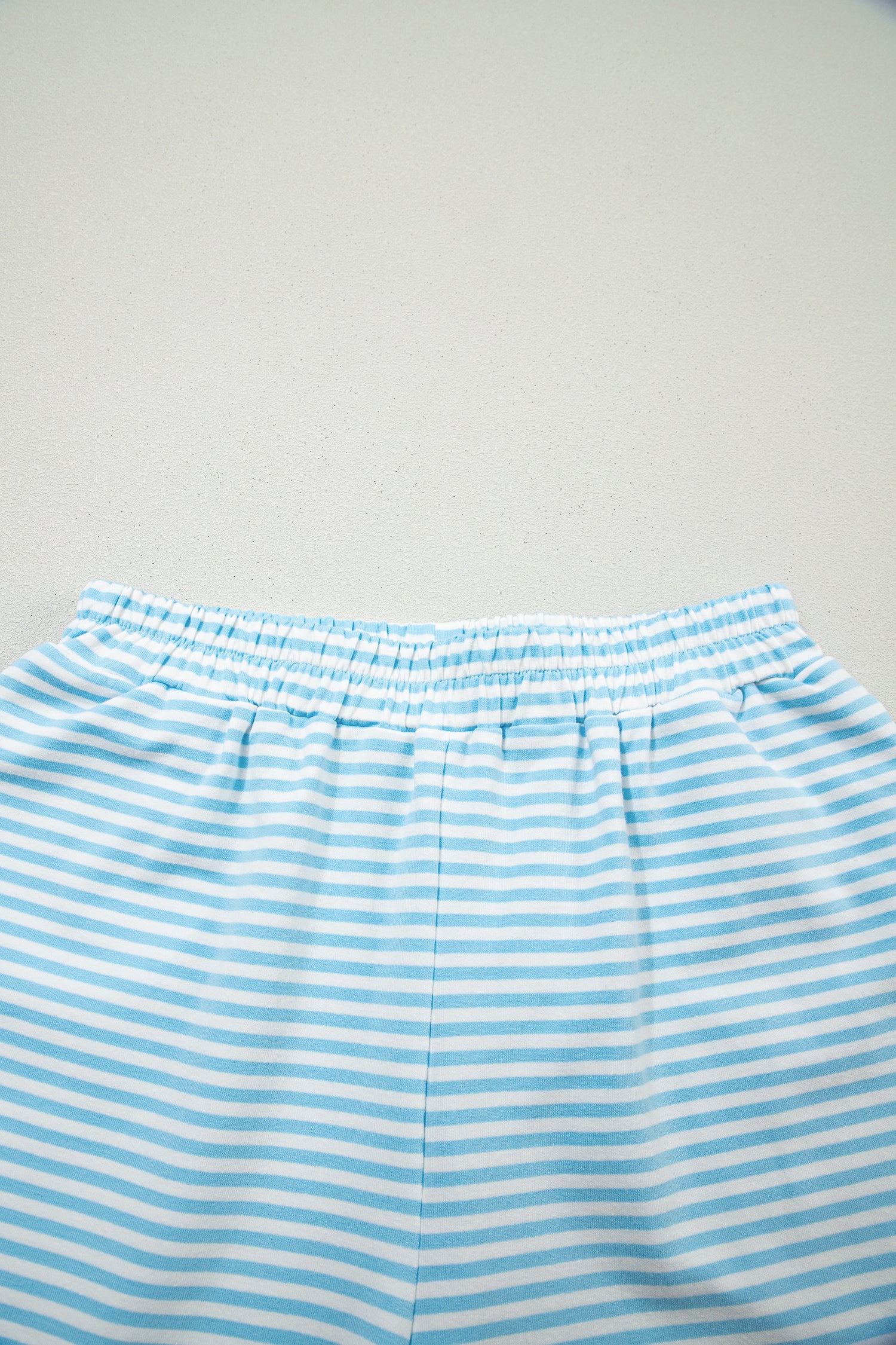 Striped Oversized Mock Neck Sweatshirt & Shorts Co-ord Set | Blue, Pink, Green | S-XL