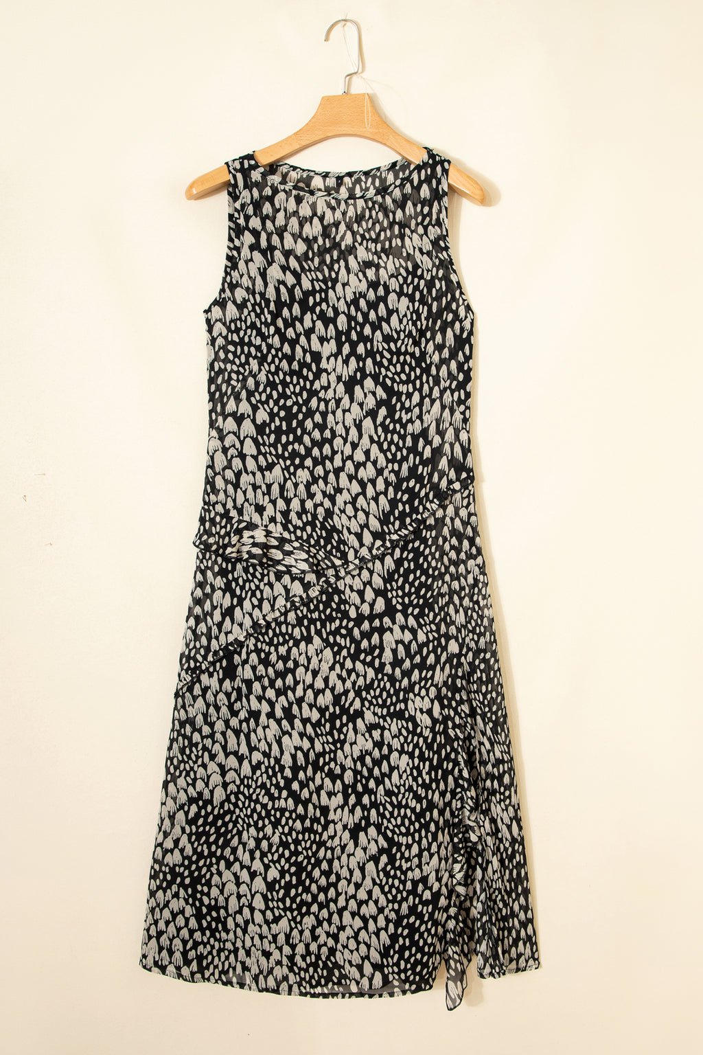 Black Printed Sleeveless Maxi Dress S-XL