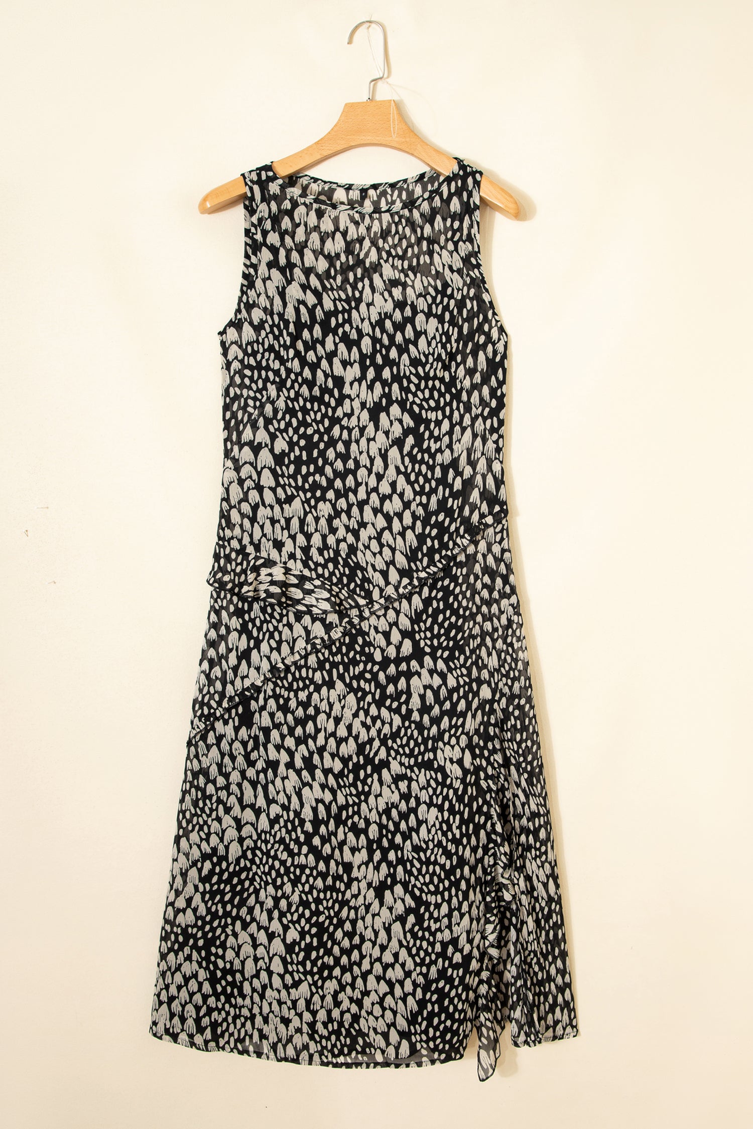 Black Printed Sleeveless Maxi Dress S-XL