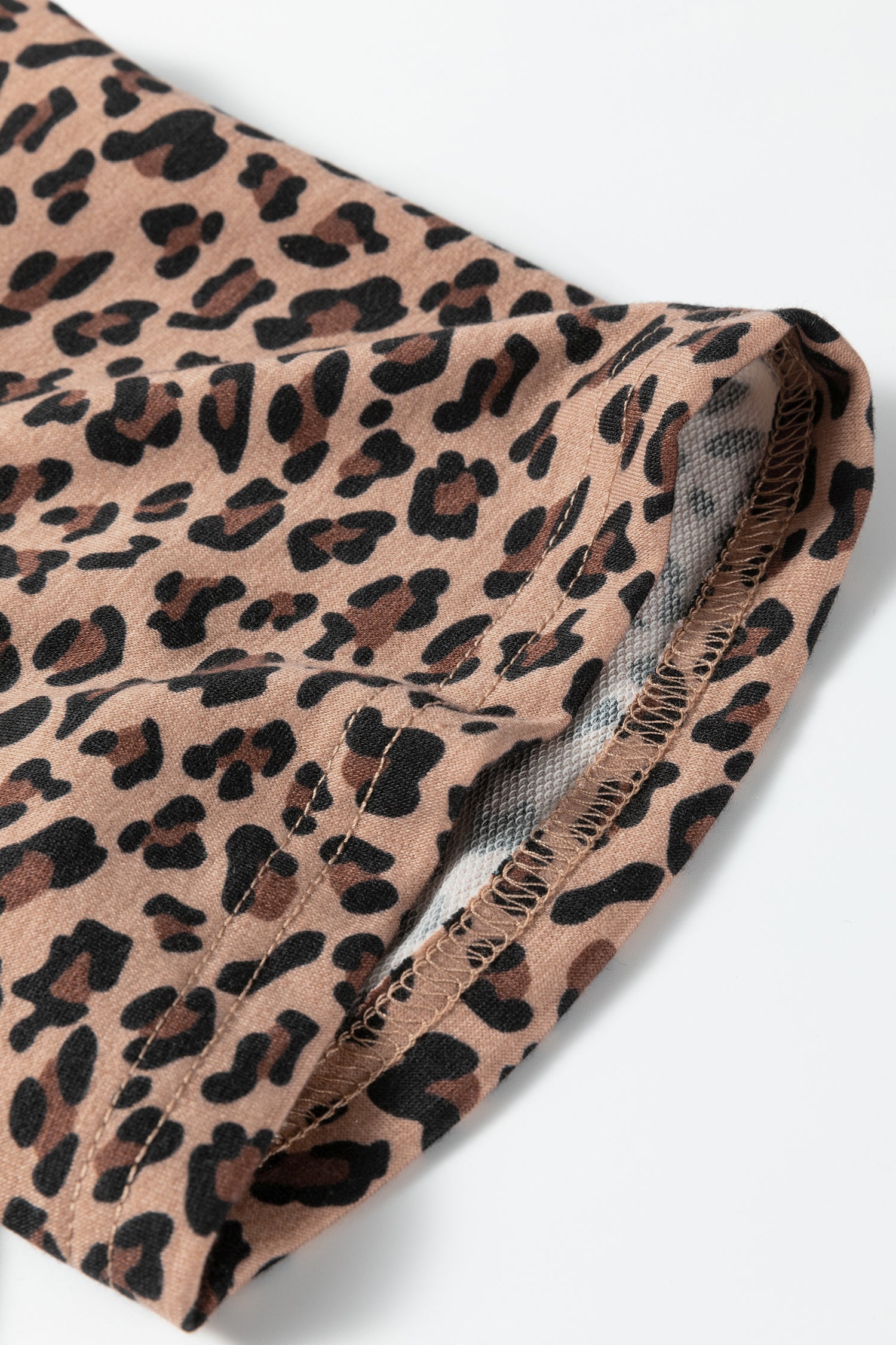 Leopard High-Low Loose Tee & Ankle Length Pants Set | Brown & White | UK 8–22