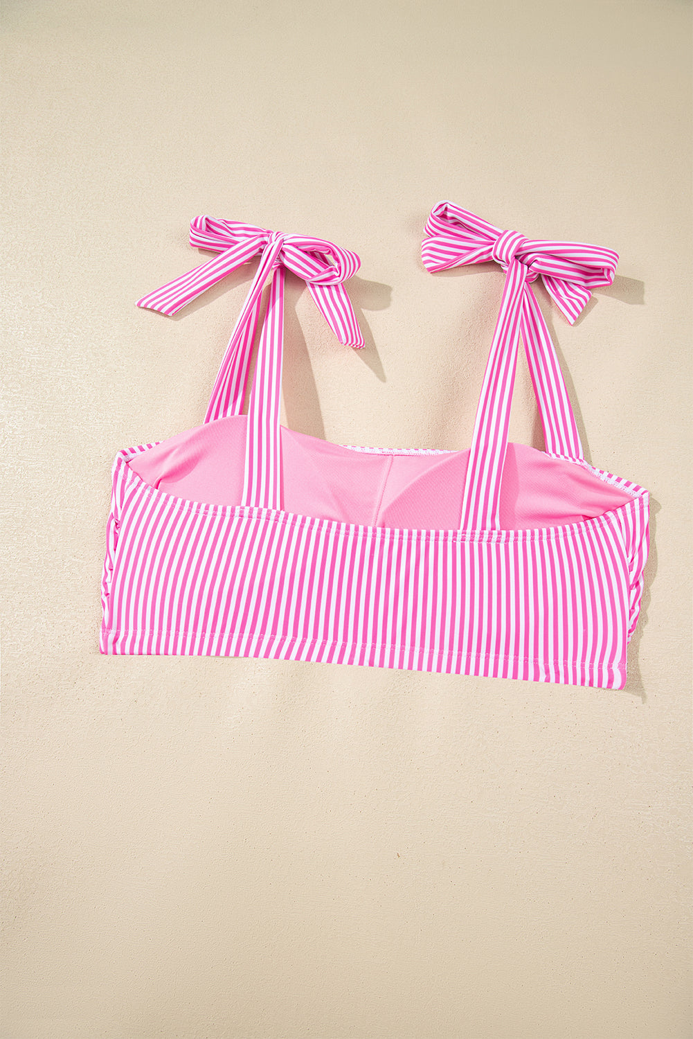 LivelyLooks Pink Stripe Knot Strap High Waist 2-Piece Bikini Set XS-2XL women's fashion