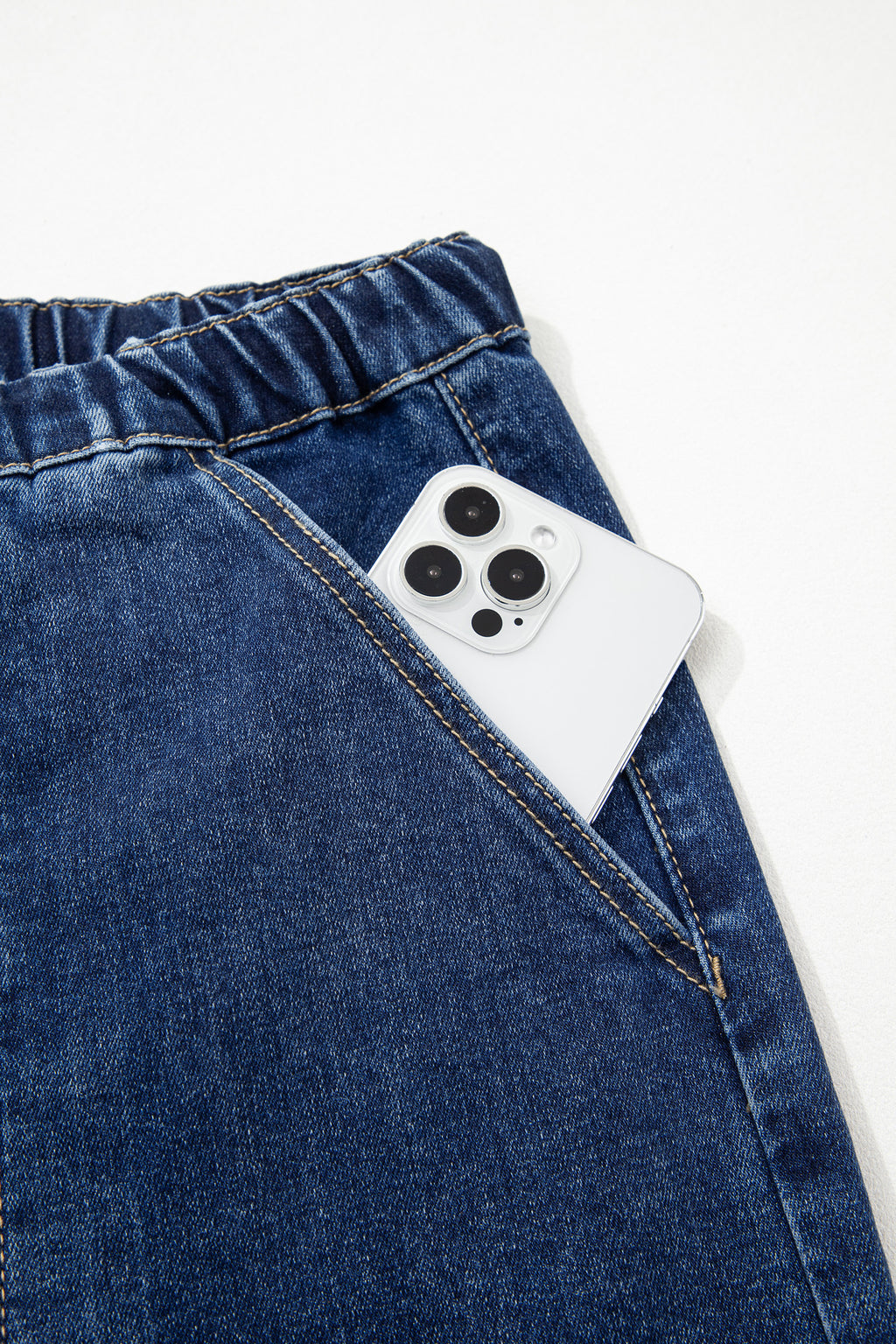 Shop Drawstring Seam Detail Raw Hem Wide Leg Denim Jeans UK 8-22 at LivelyLooks