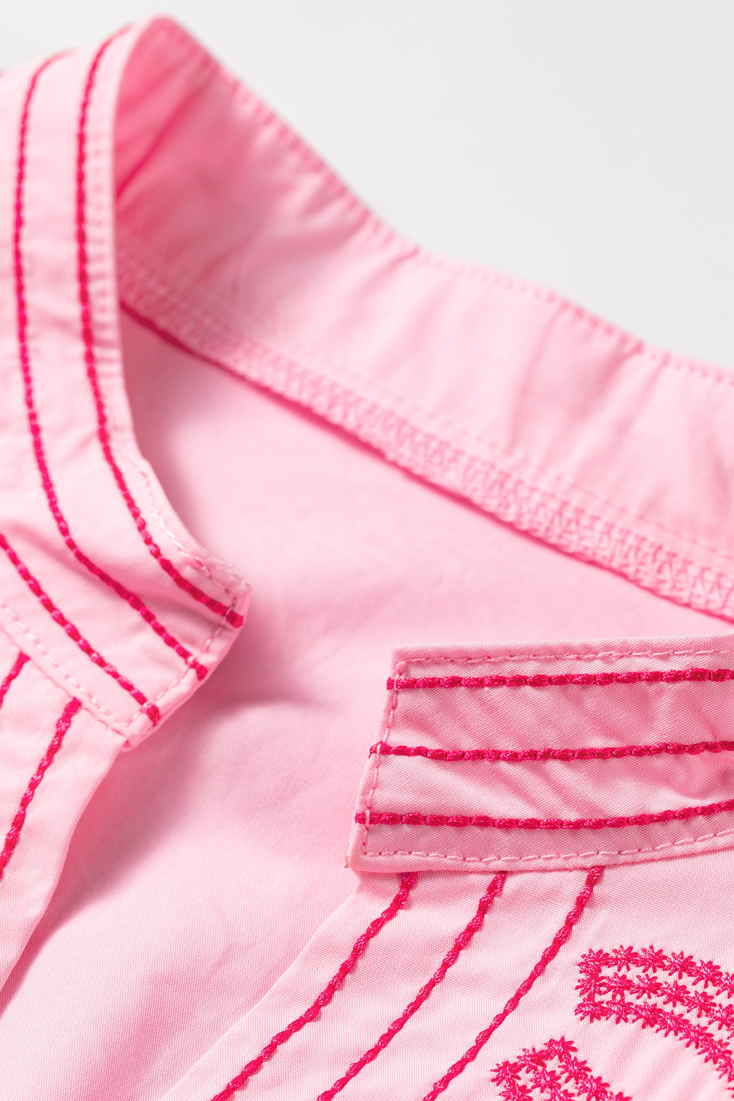 Pink Boho Embroidered Puff Sleeve Cotton Blouse | Sizes 8-22
